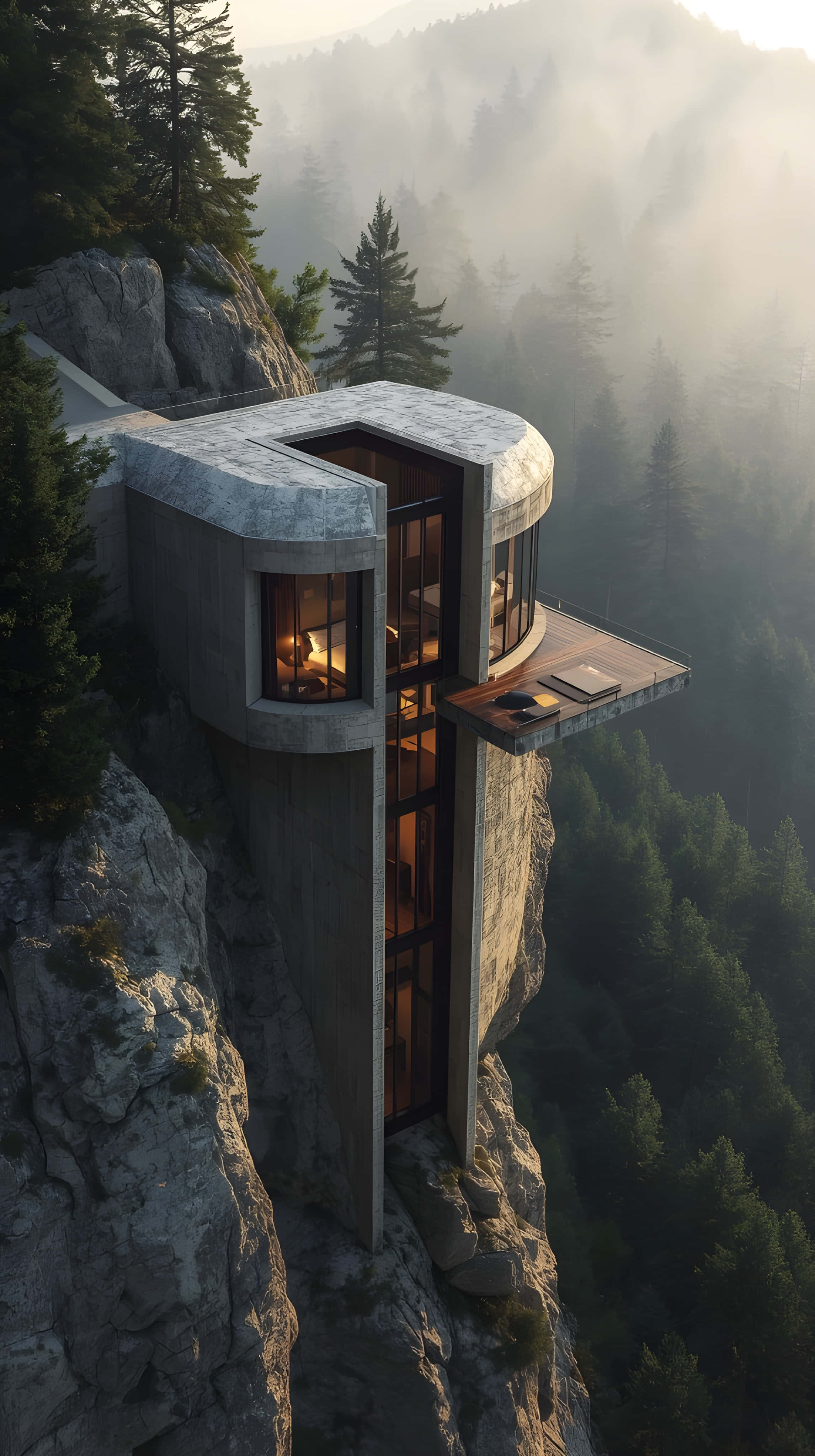 Hoëtegnologie-toekomskoepelhuis in Alpbos Muurpapier