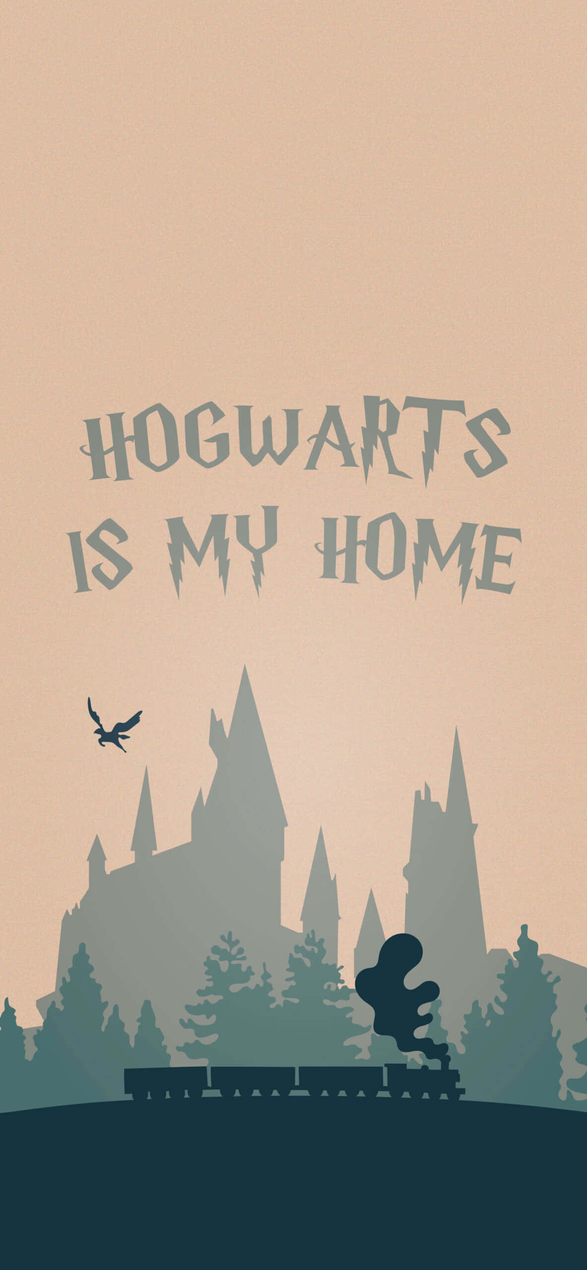 Hogwarts Is My Home-teks vir Harry Potter-agtergrond Muurpapier