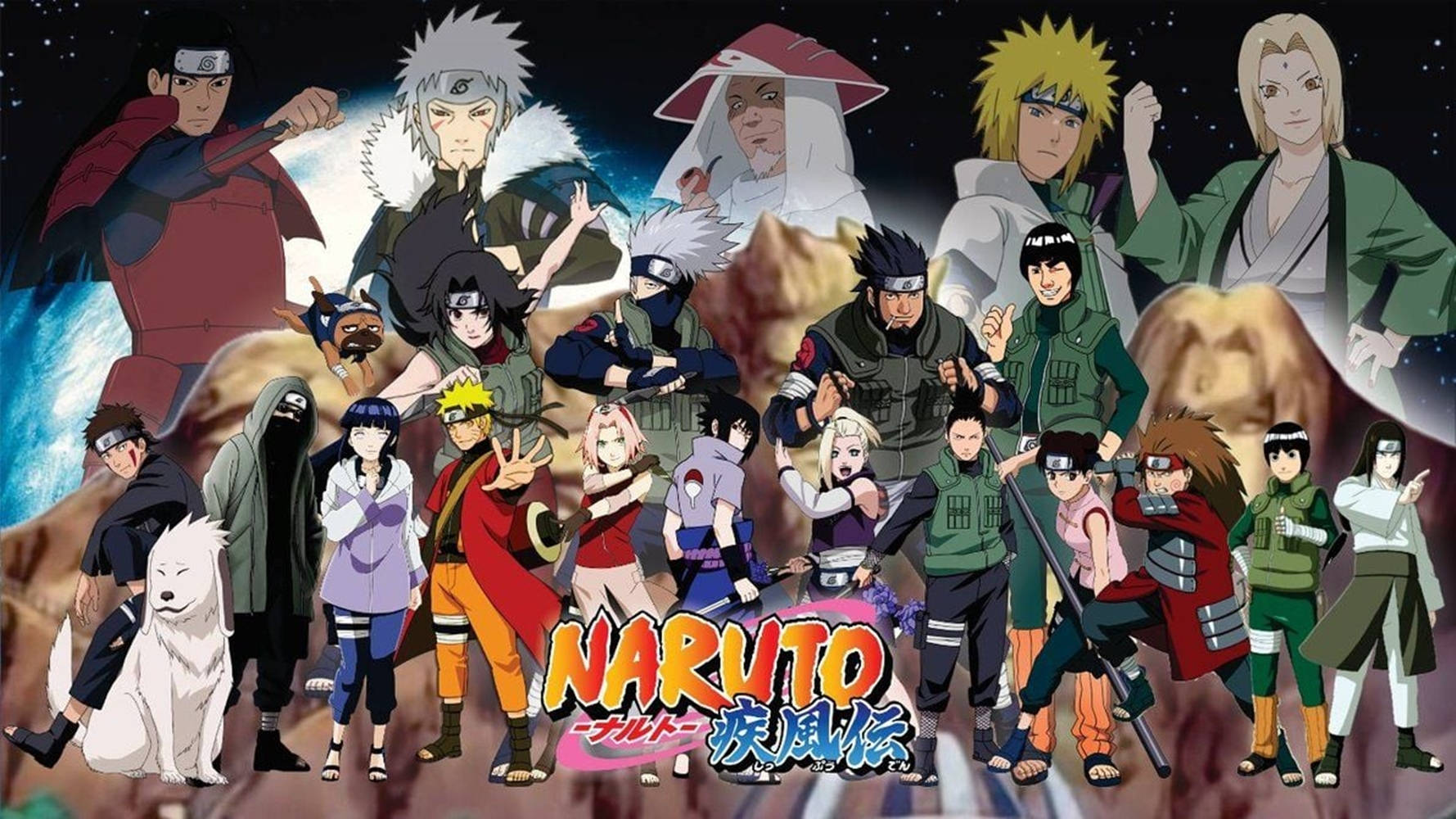 Hokage's van Shippuden Naruto-rekenaar Muurpapier