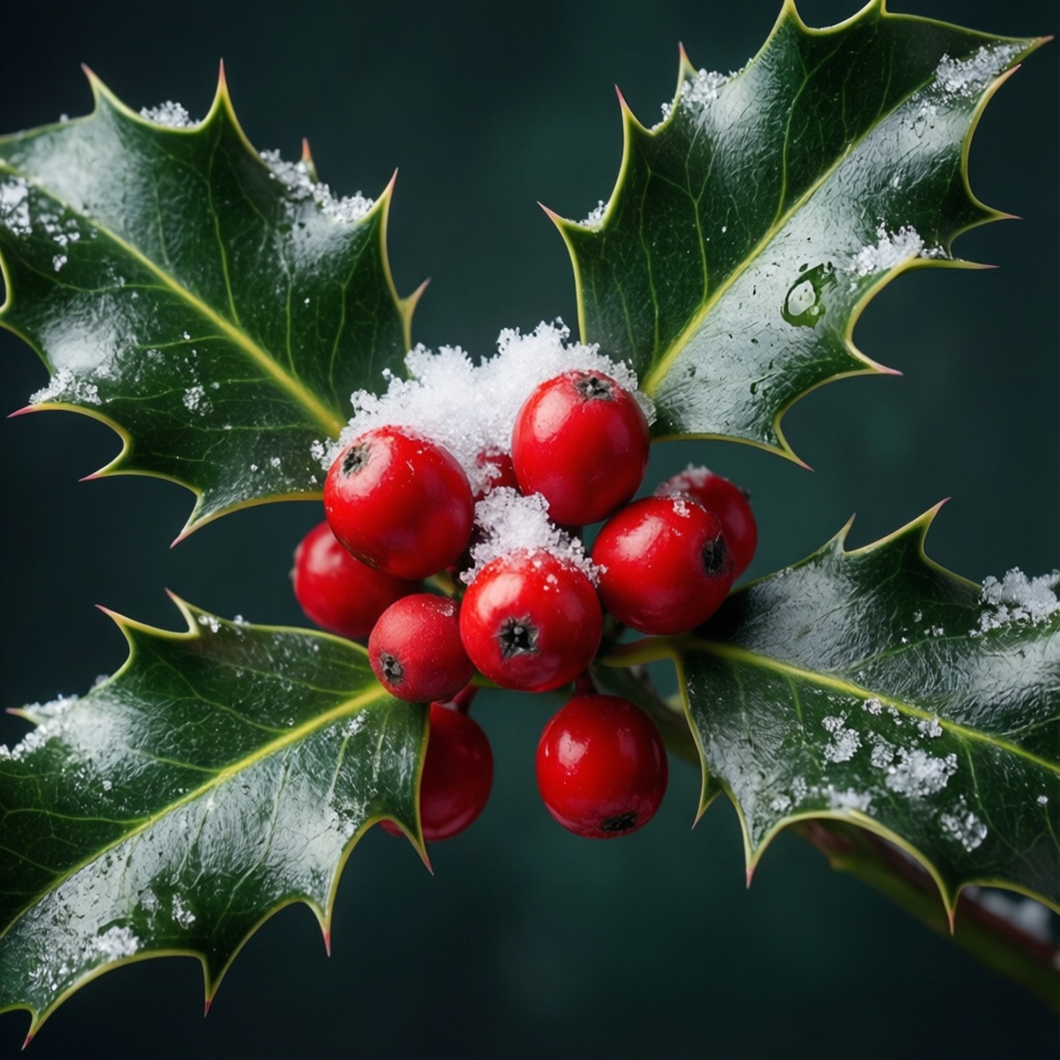 Holly Bessies in Sneeu Muurpapier