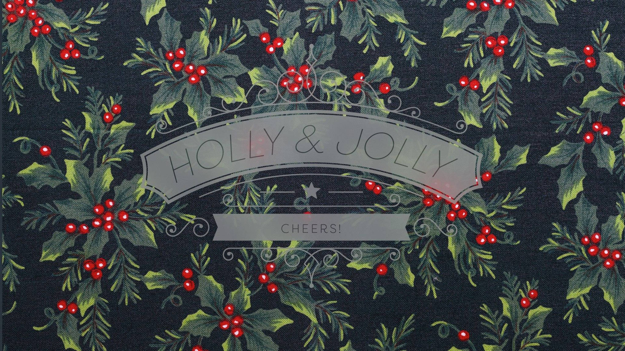 Holly Jolly Kersfees Buitenblad Muurpapier