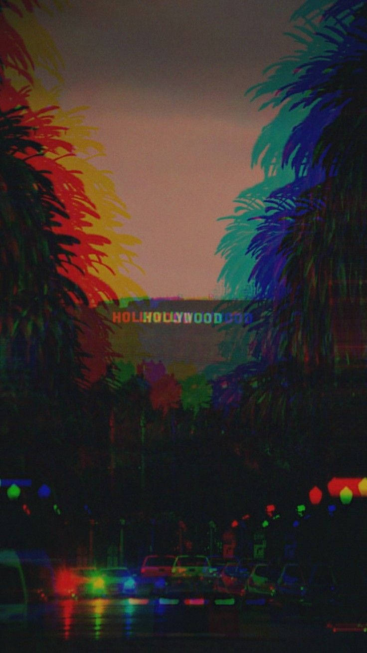 Hollywood Trippy Estetika Muurpapier