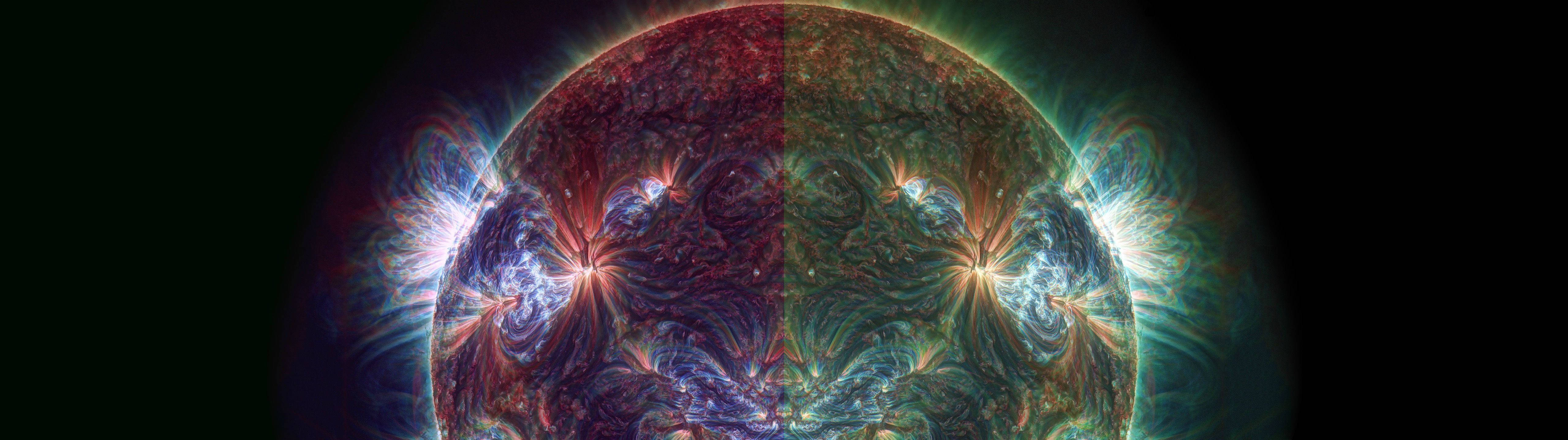 "Holografiese Sirkel in die Ruimte" Muurpapier