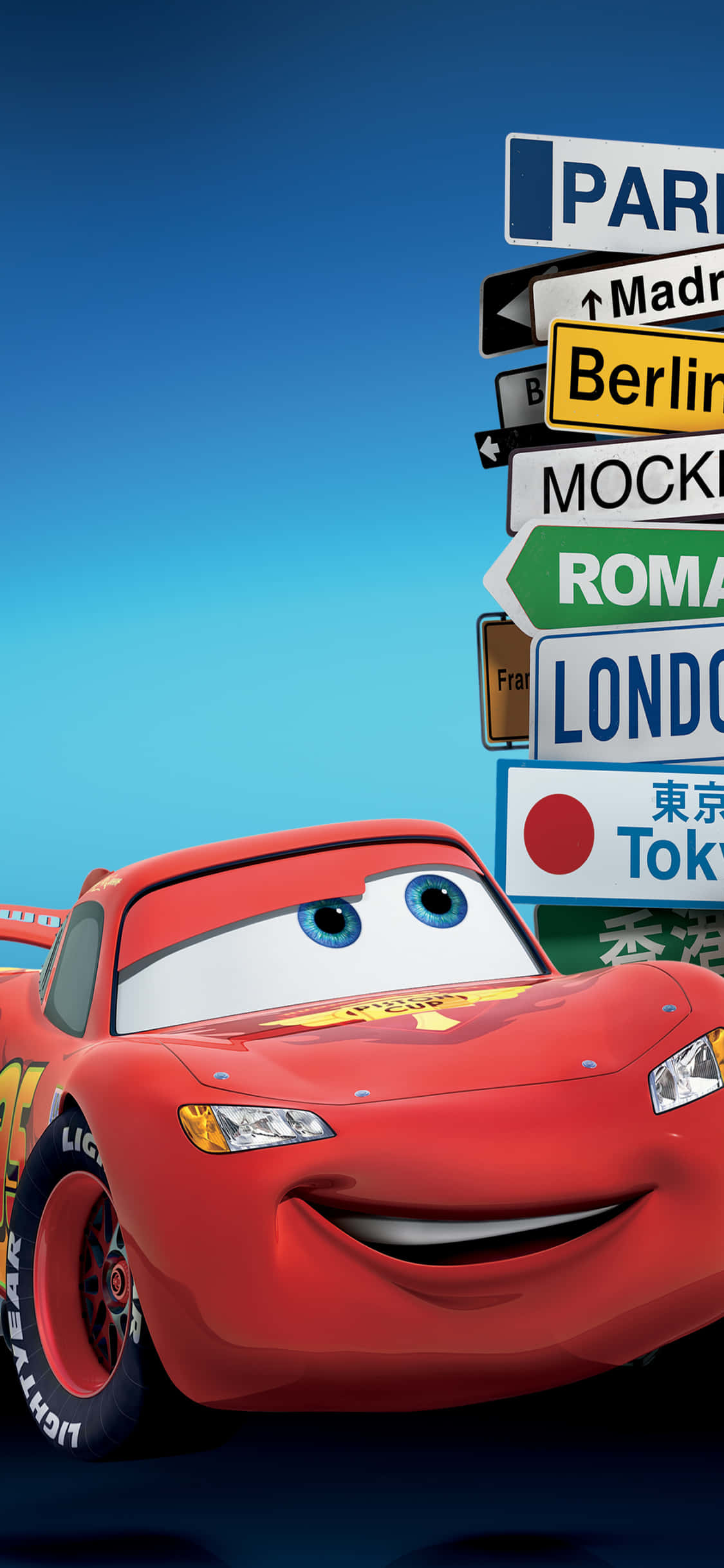 Hoofkarakter Lightning McQueen iPhone X Motors Agtergrond Muurpapier