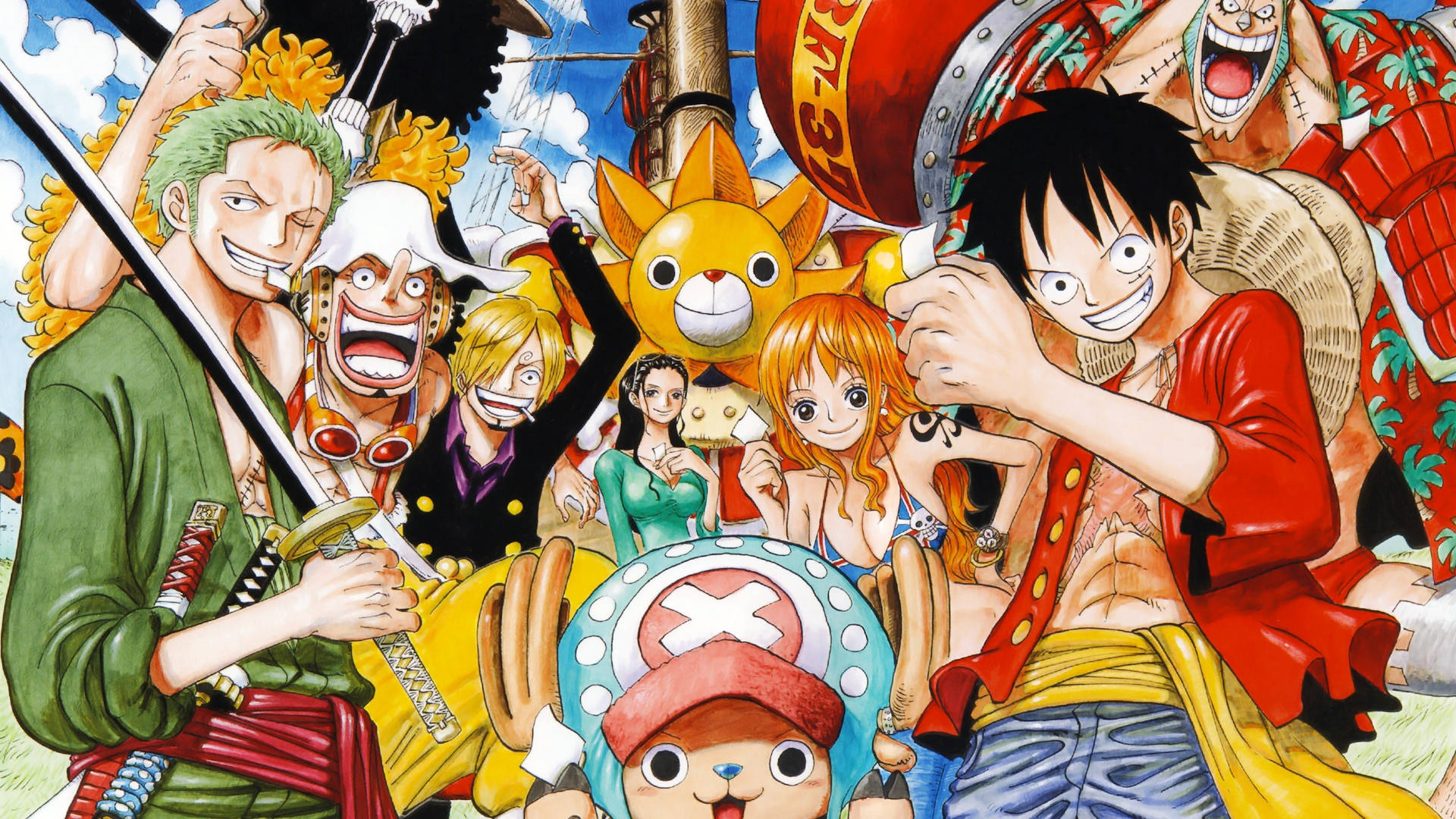 Hoofkarakters One Piece PFP Muurpapier