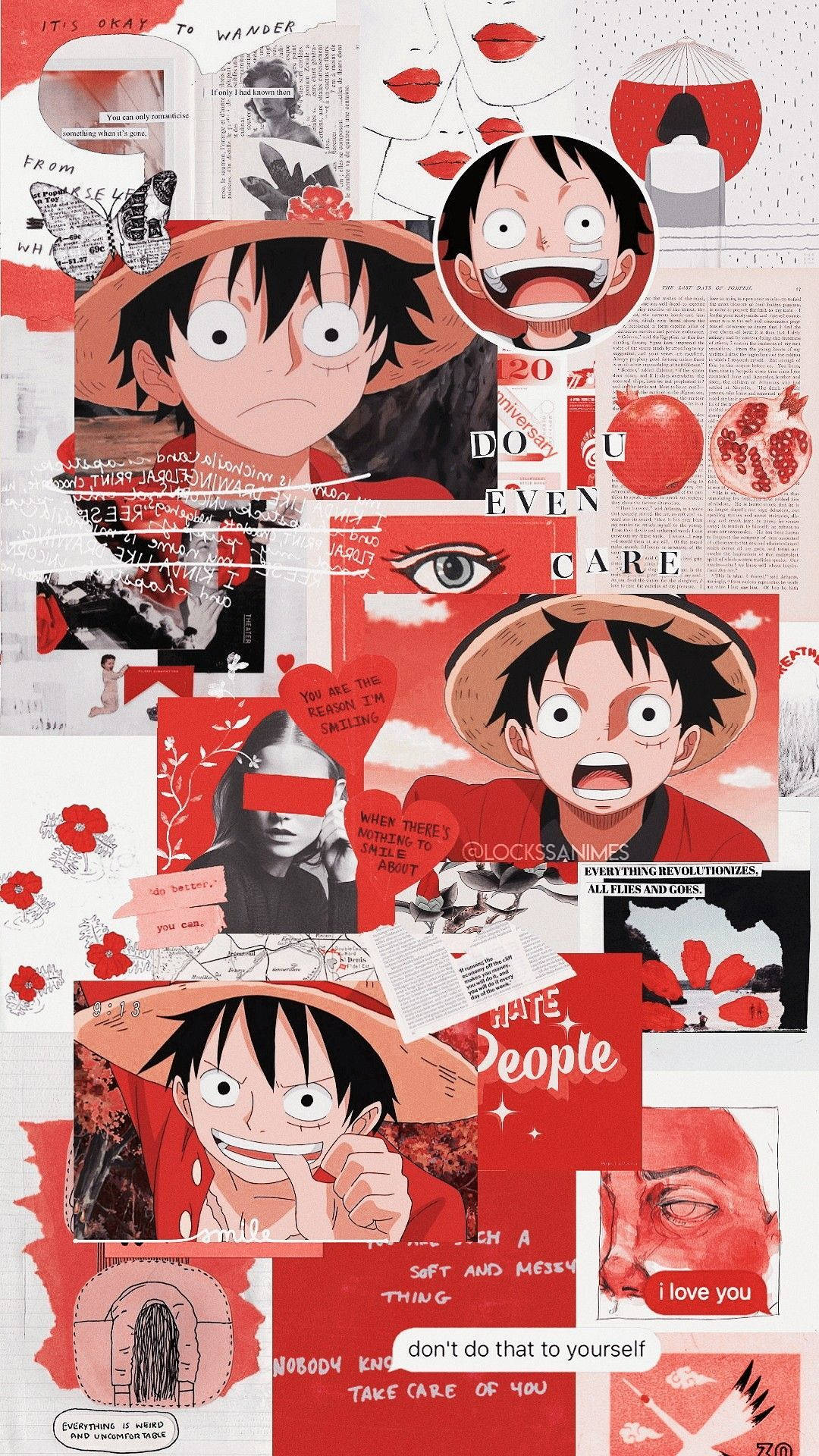 Hooplose Romantiese Luffy Estetika Muurpapier