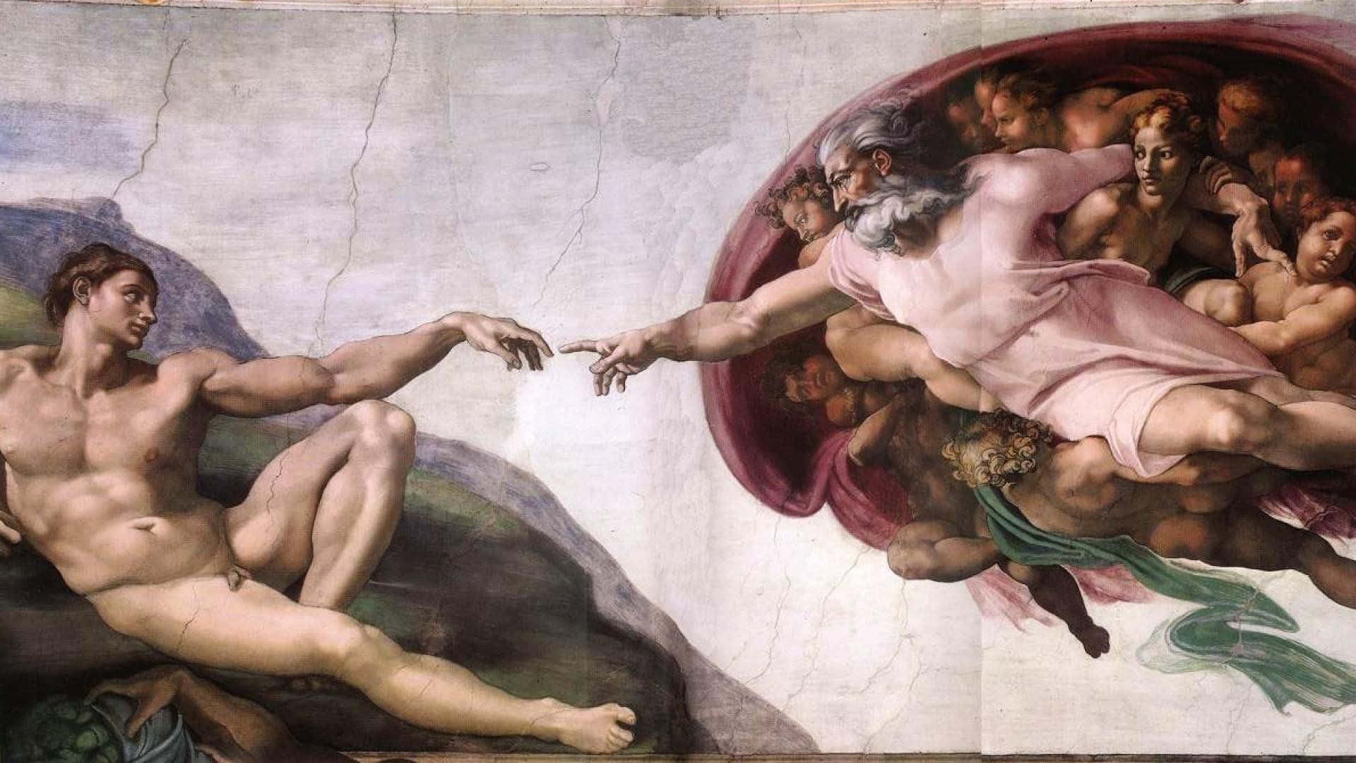 Horisontale Skepping van Adam 4K Muurpapier
