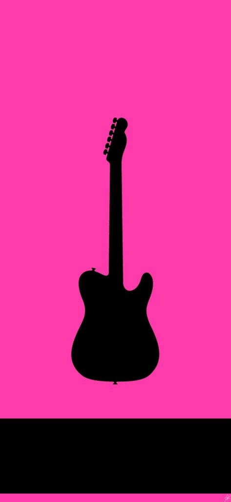 Hot Pink Aesthetic Kitaar Muurpapier