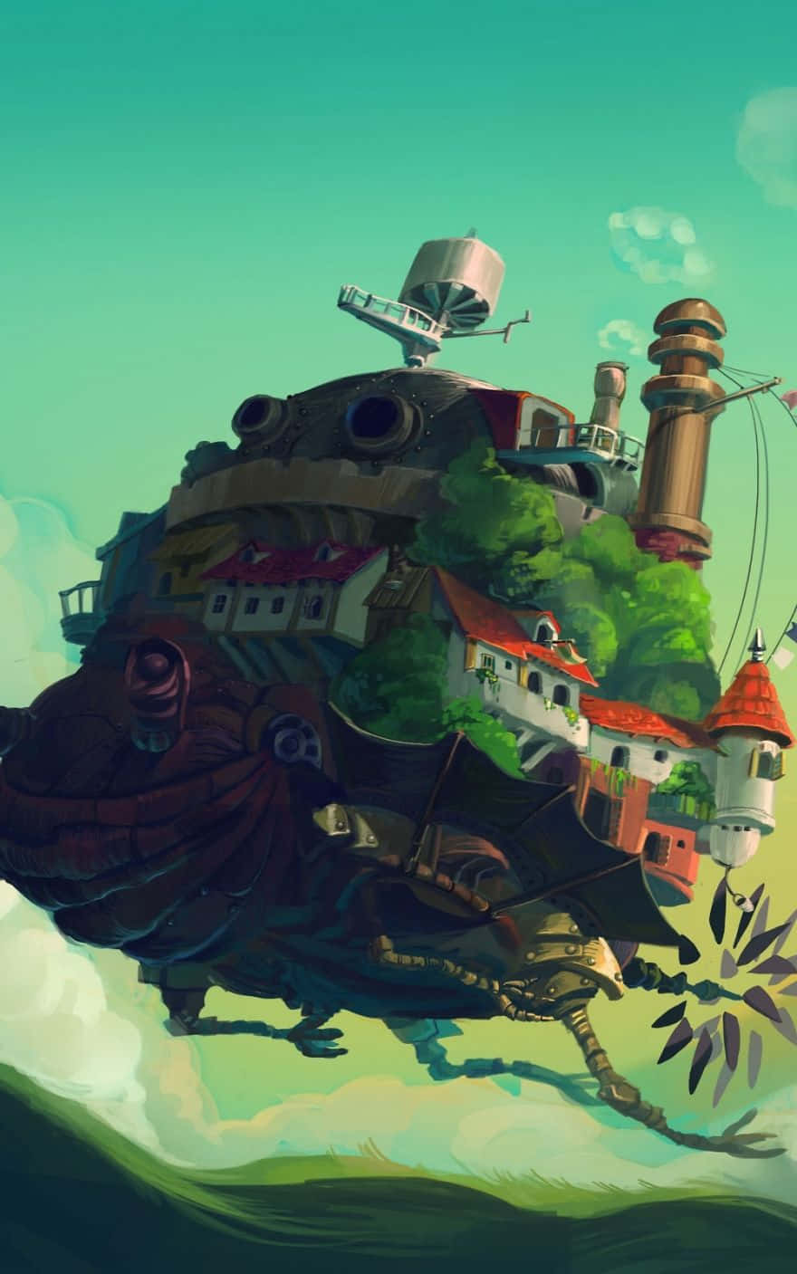 Howl se Bewegende Kasteel Studio Ghibli Foon Muurpapier