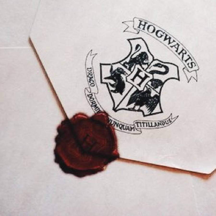HP Estetiese Hogwarts Koevert Met Rooi Seël Muurpapier