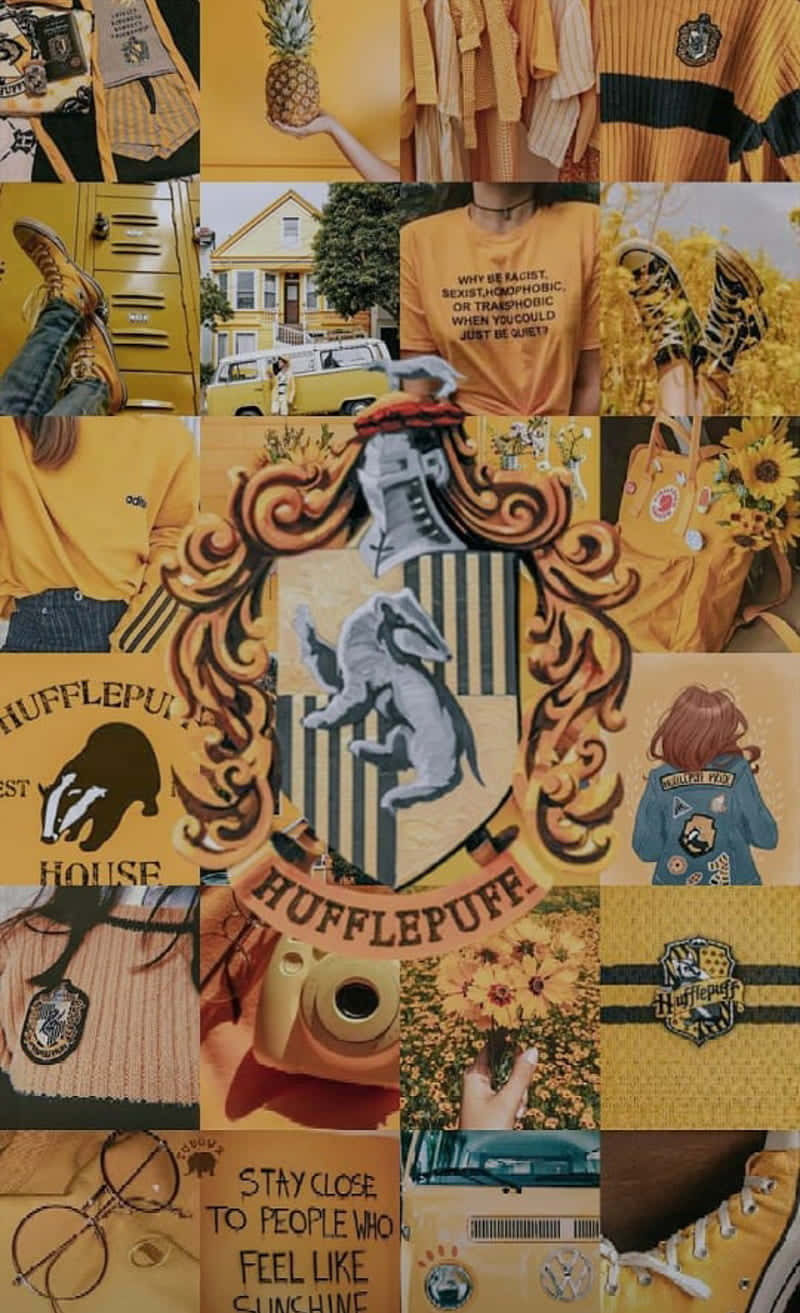Hufflepuff Huistrots - Hogwarts Skool vir Heksery en Towery Muurpapier