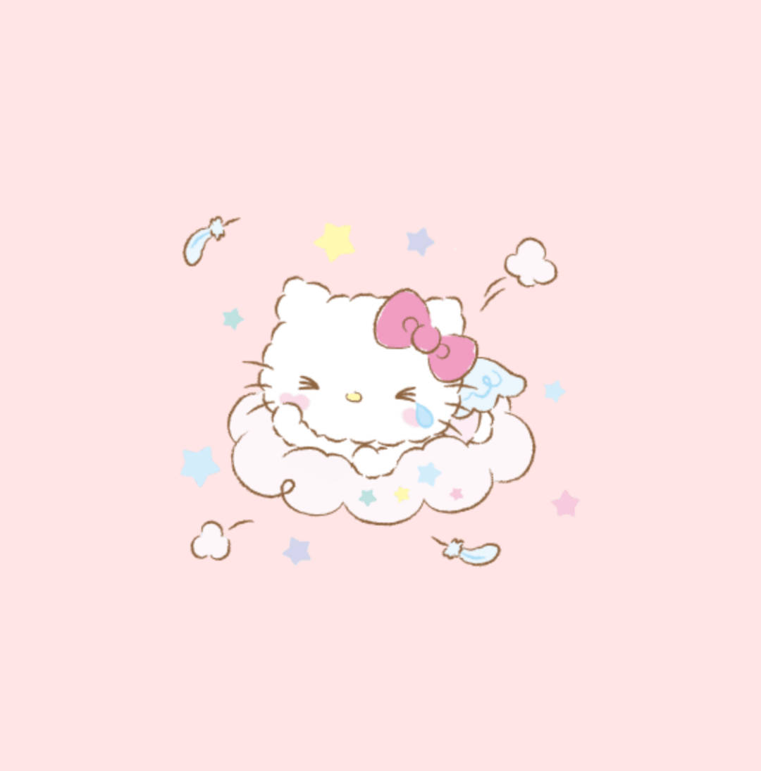 Huilende Engel Hello Kitty Esteties Muurpapier