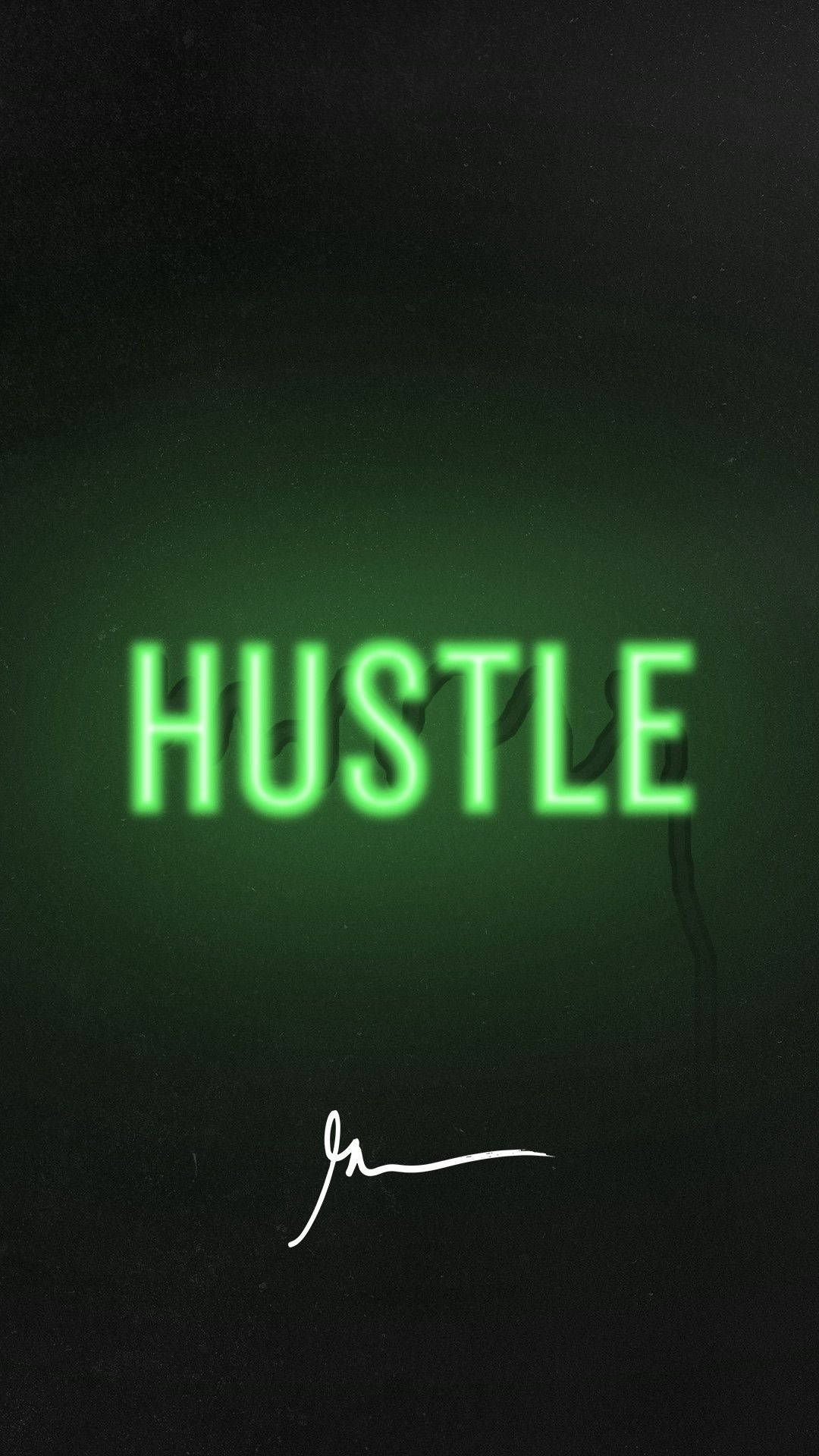 Hustle Gewoon Groen Muurpapier