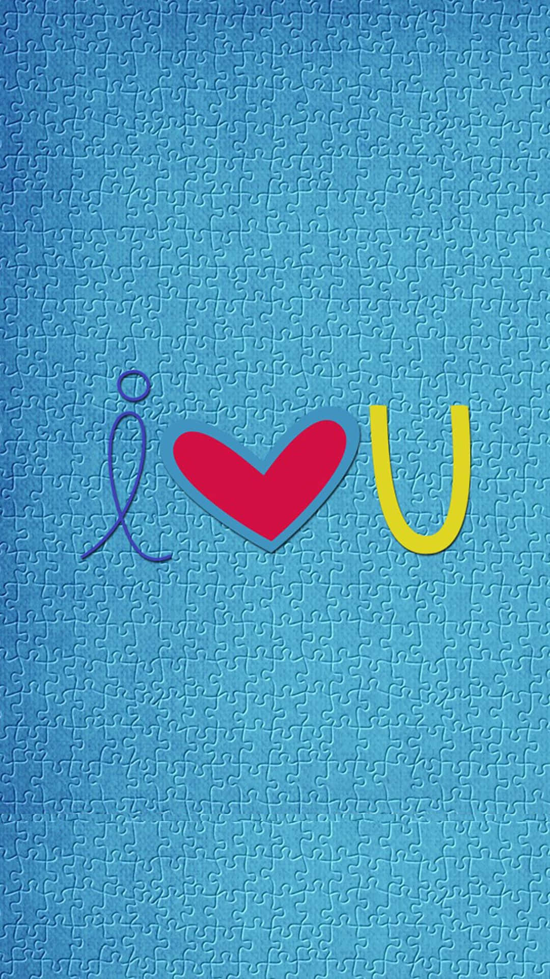 I Heart Pfp Blou Legkaart Legkaart Muurpapier