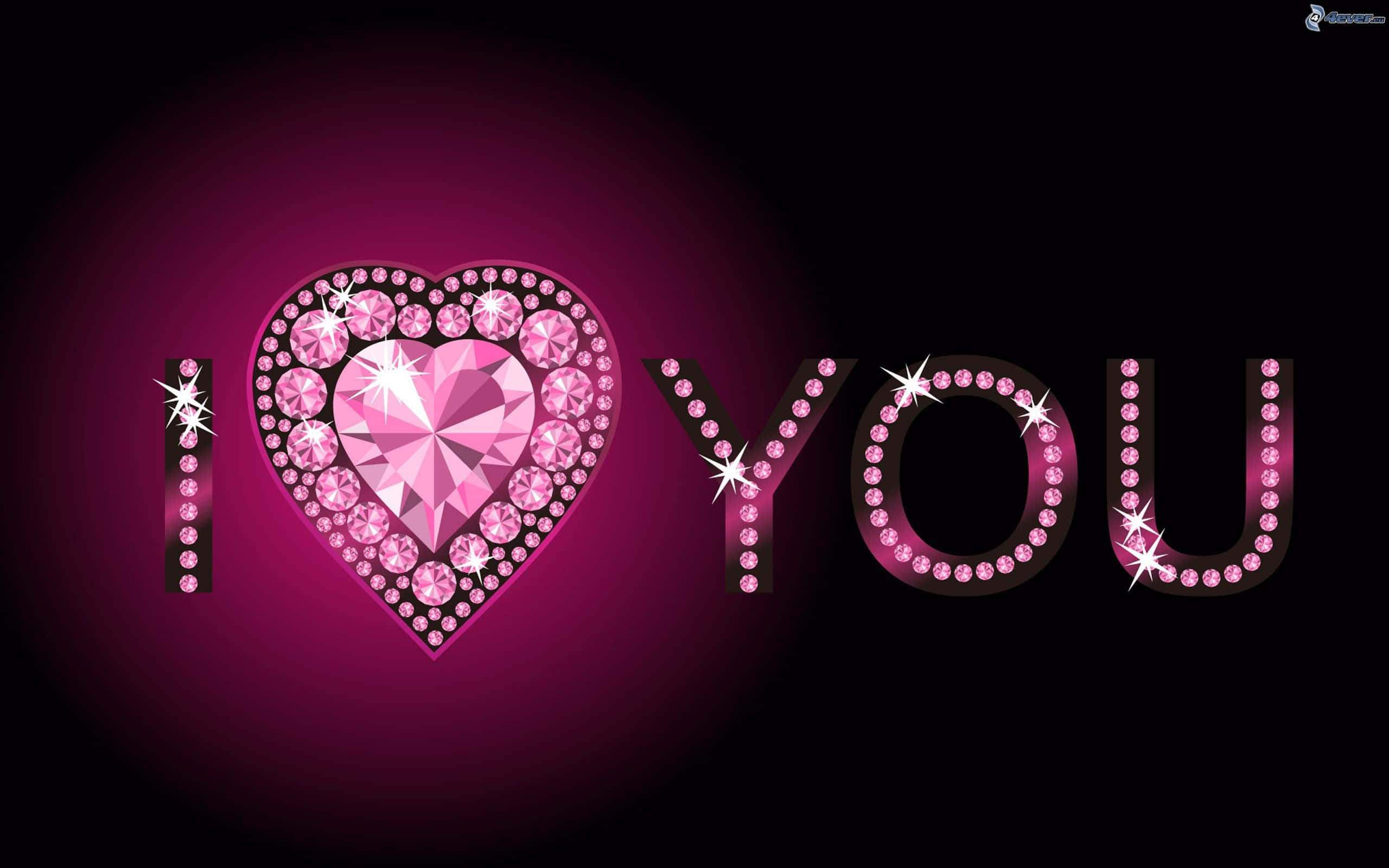 "I LOVE YOU" Diamantprent Muurpapier