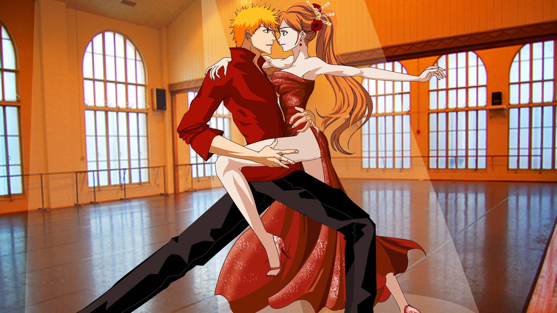 Ichigo en Inoue Anime Dans Muurpapier