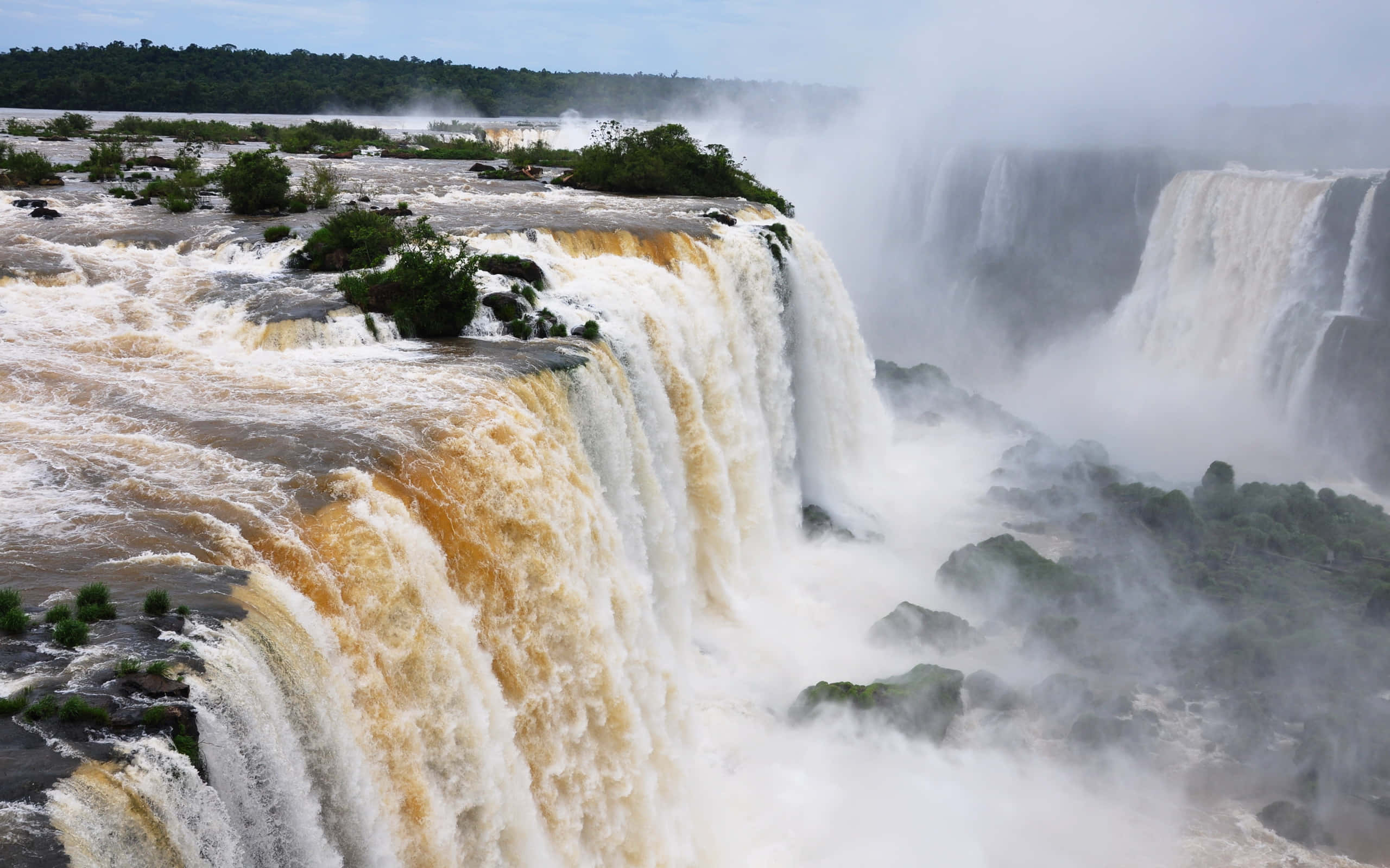 Iguazu-watervalle, die Sewende Wondervan die Wêreld Muurpapier