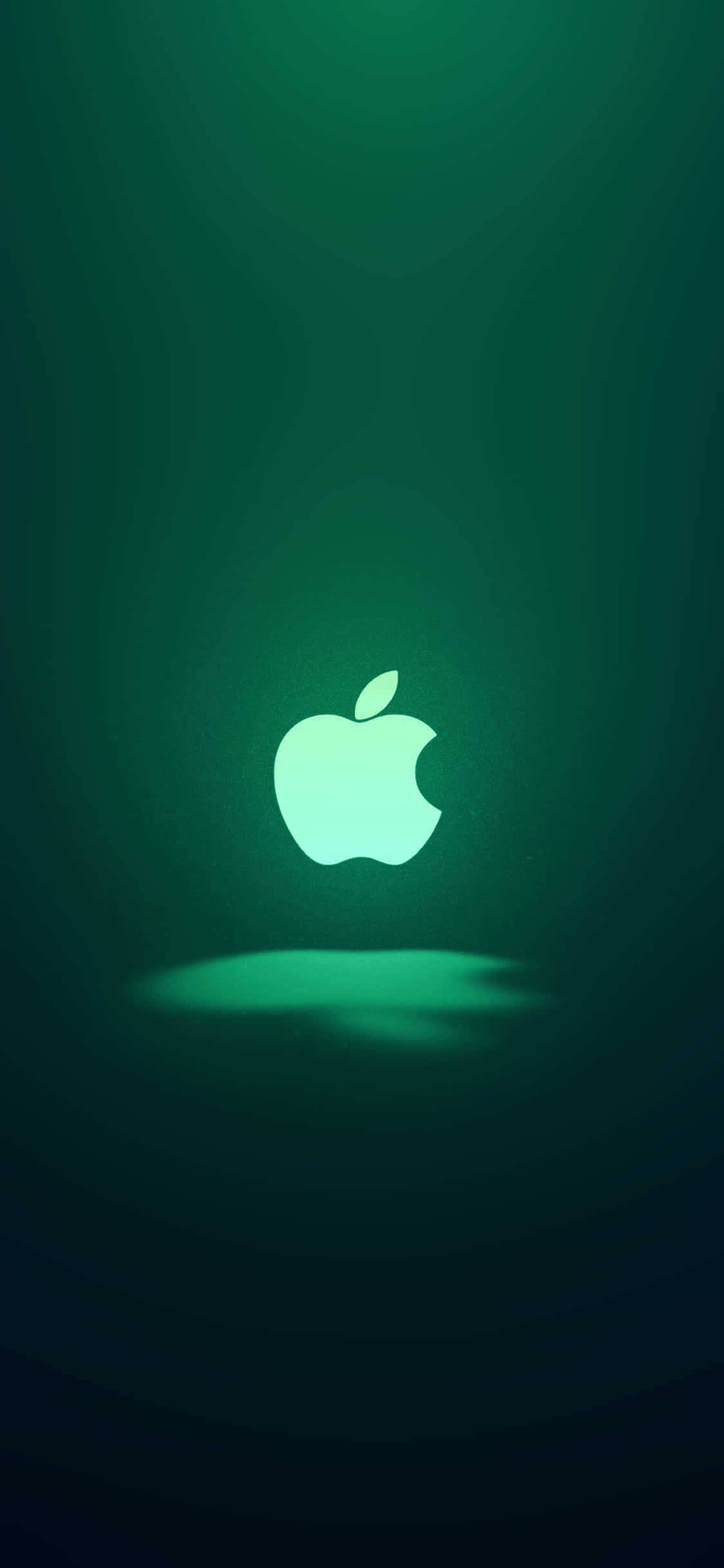 Ikoniese iPhone 11 Groen Apple-logo Muurpapier
