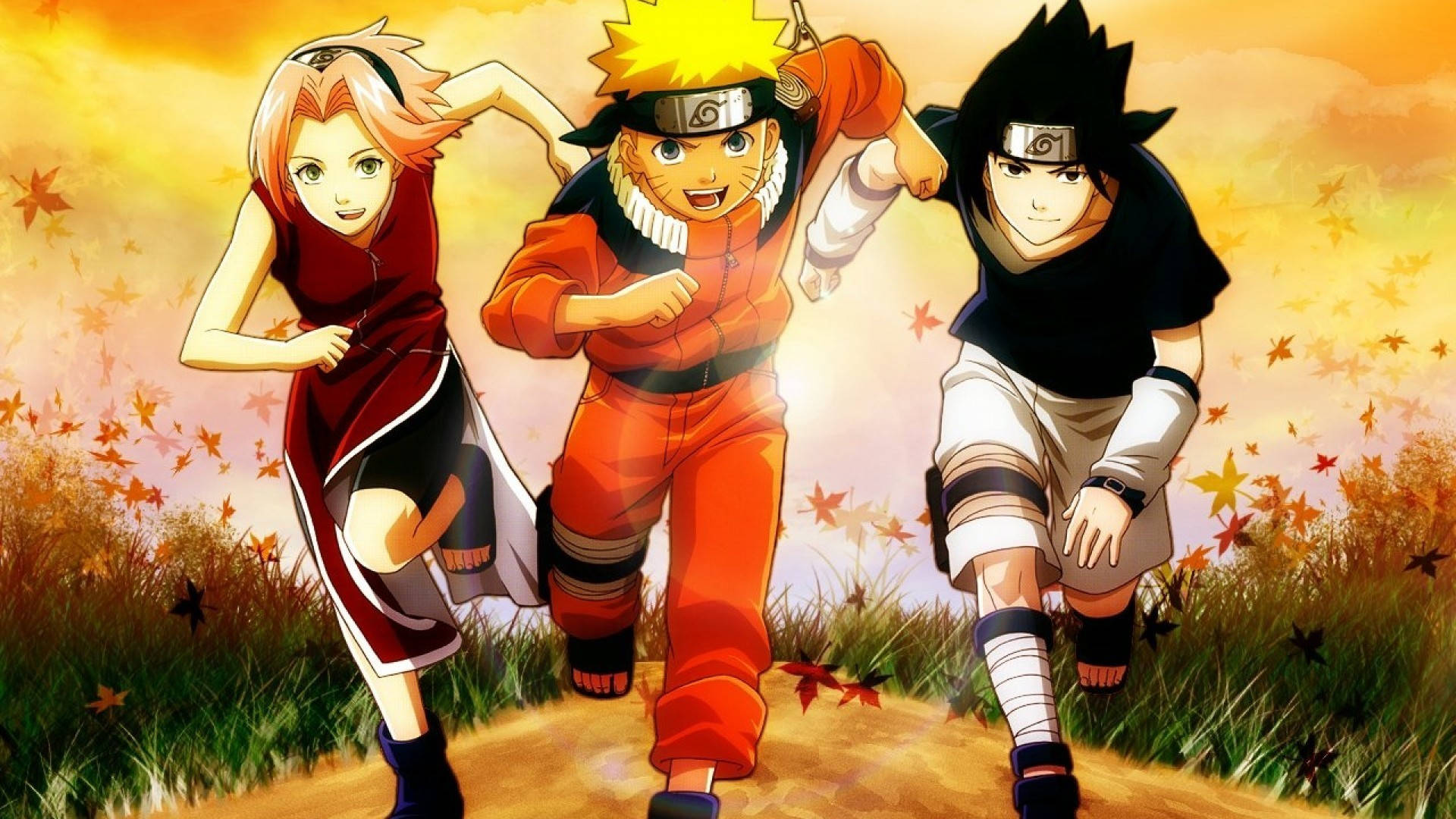 Ikoniese Naruto En Span 7 Plakkaat Muurpapier