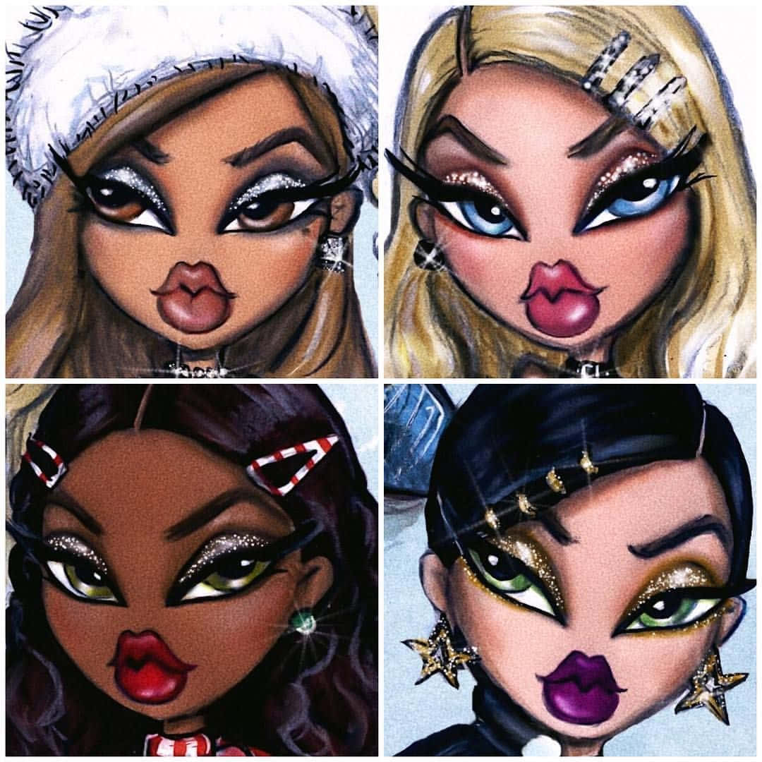 Ikoniese Vier Estetiese Bratz-pop Muurpapier