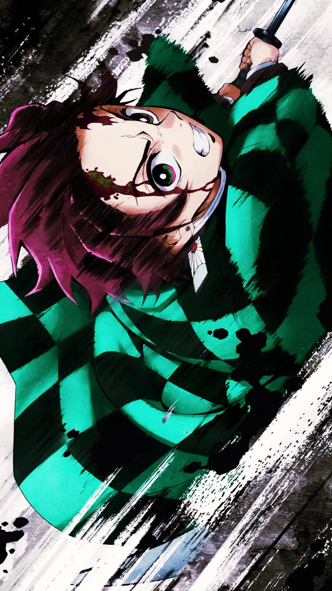 Illustrasie Demon Slayer Foon Tanjiro Muurpapier