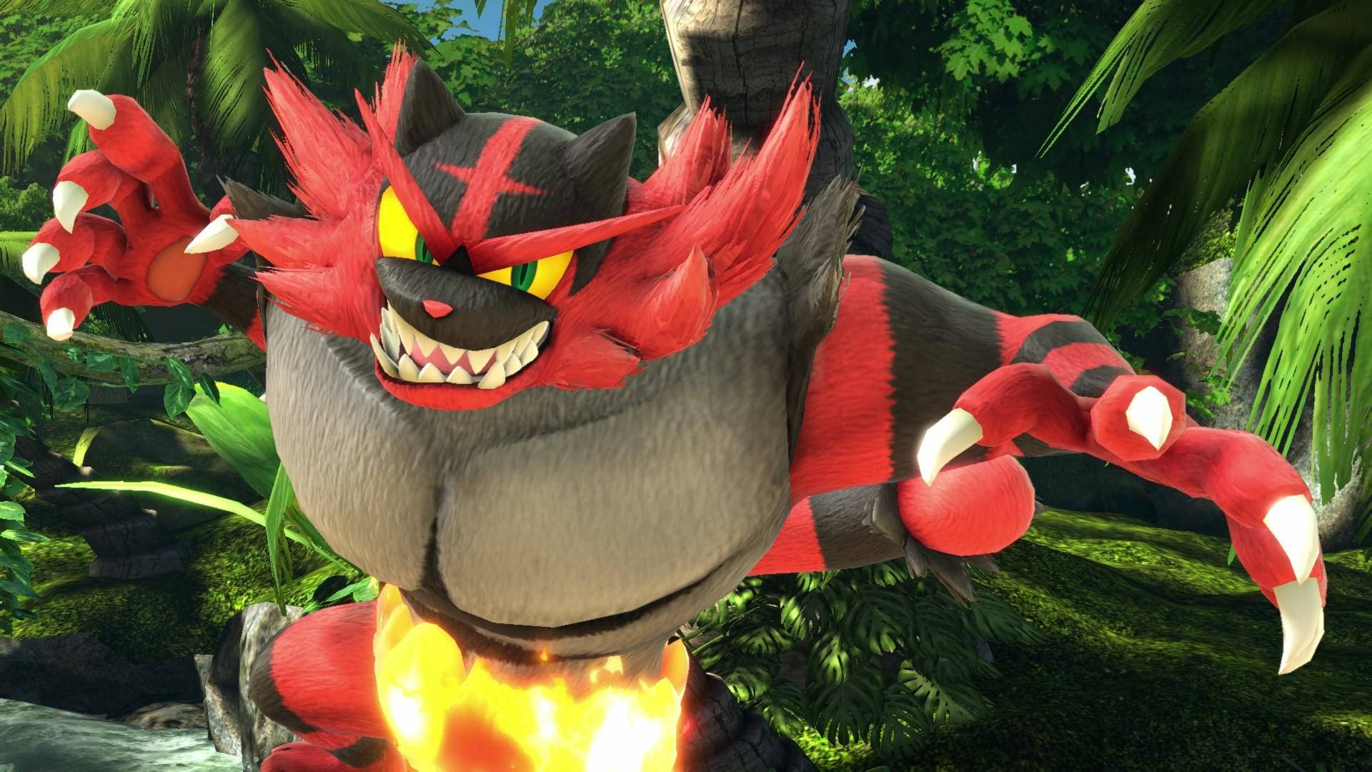 Incineroar op 'n Groen Agtergrond Muurpapier