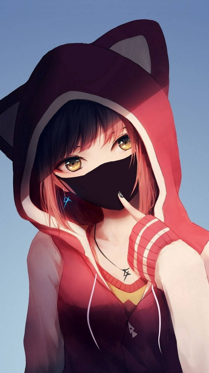 Index Op Masker Oulike Anime Meisie iPhone Muurpapier