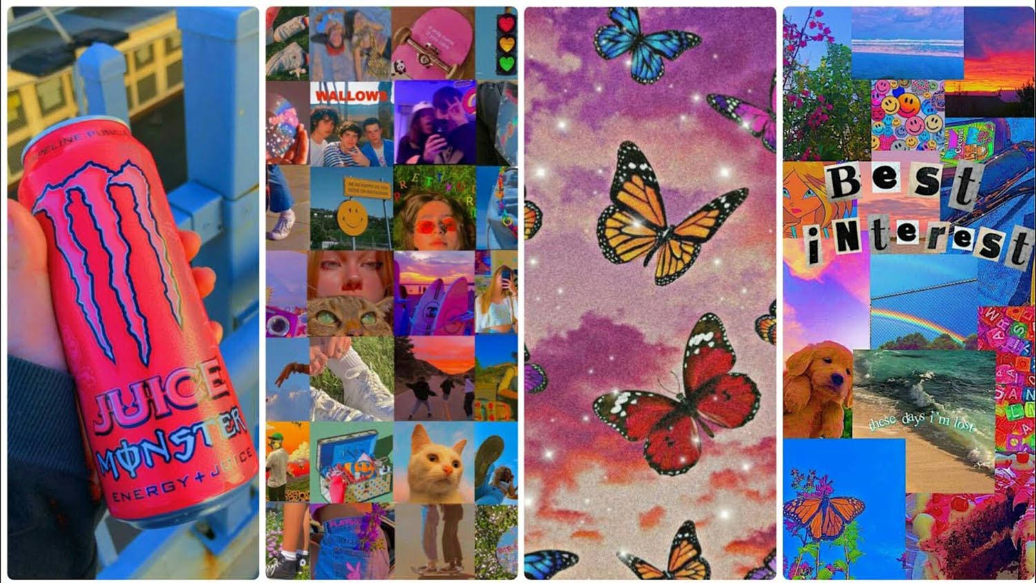 Indie Estetiese Strook Kuns Muurpapier