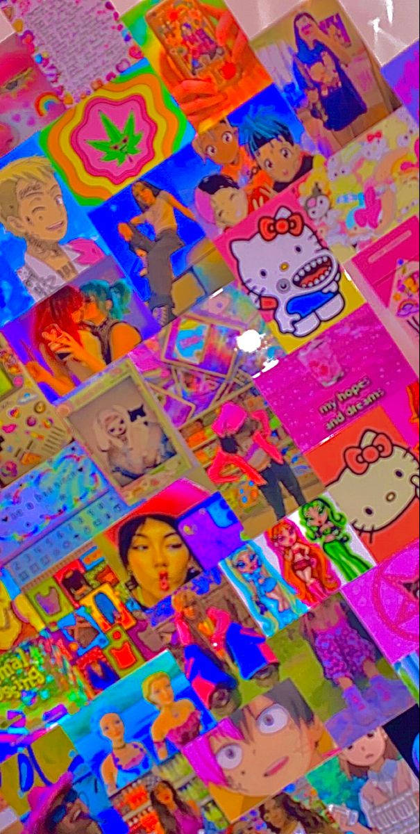 Indie Kid-estetiek Hello Kitty Pienk Karakters Muurpapier