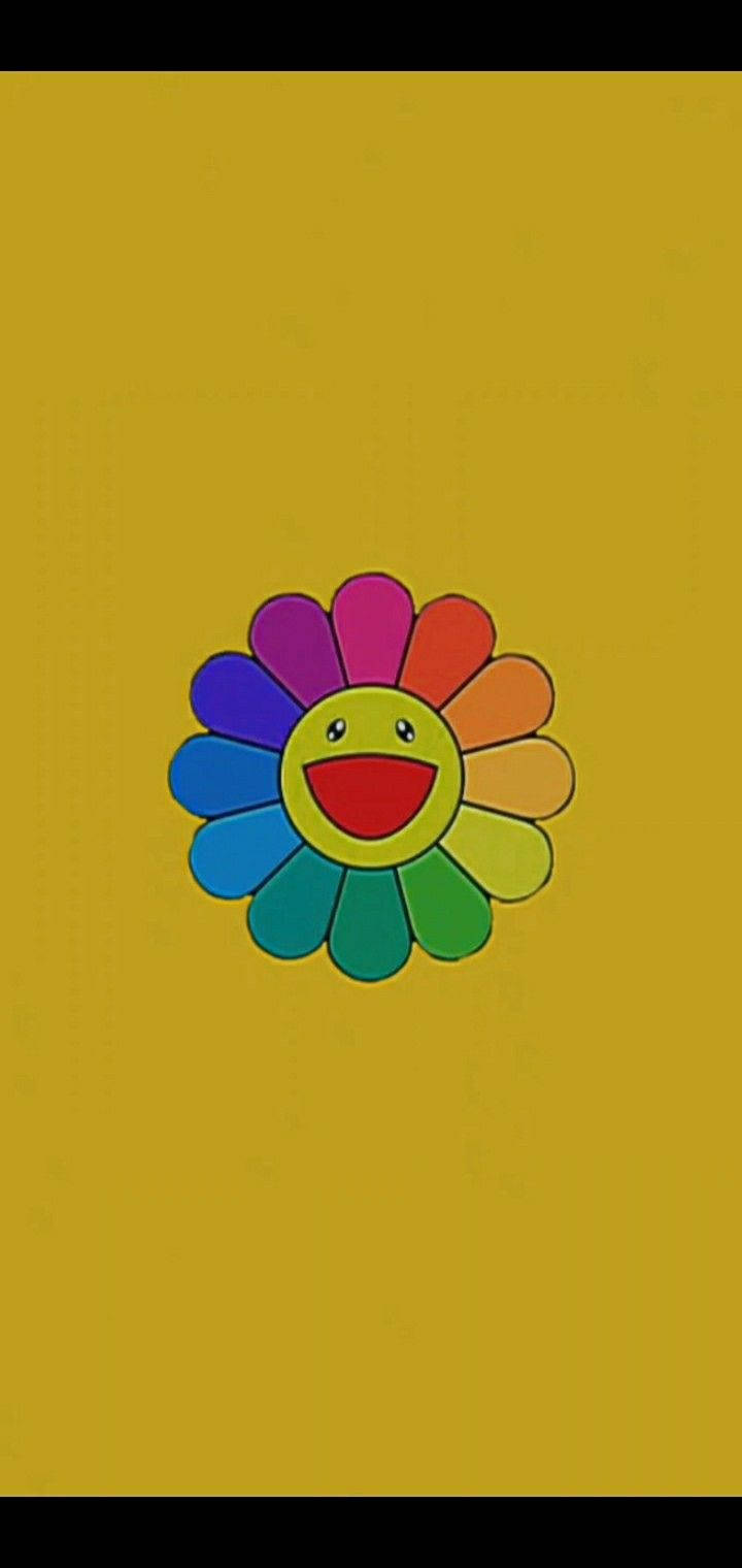 Indie Kind Estetika Glimlaggende Blom Muurpapier