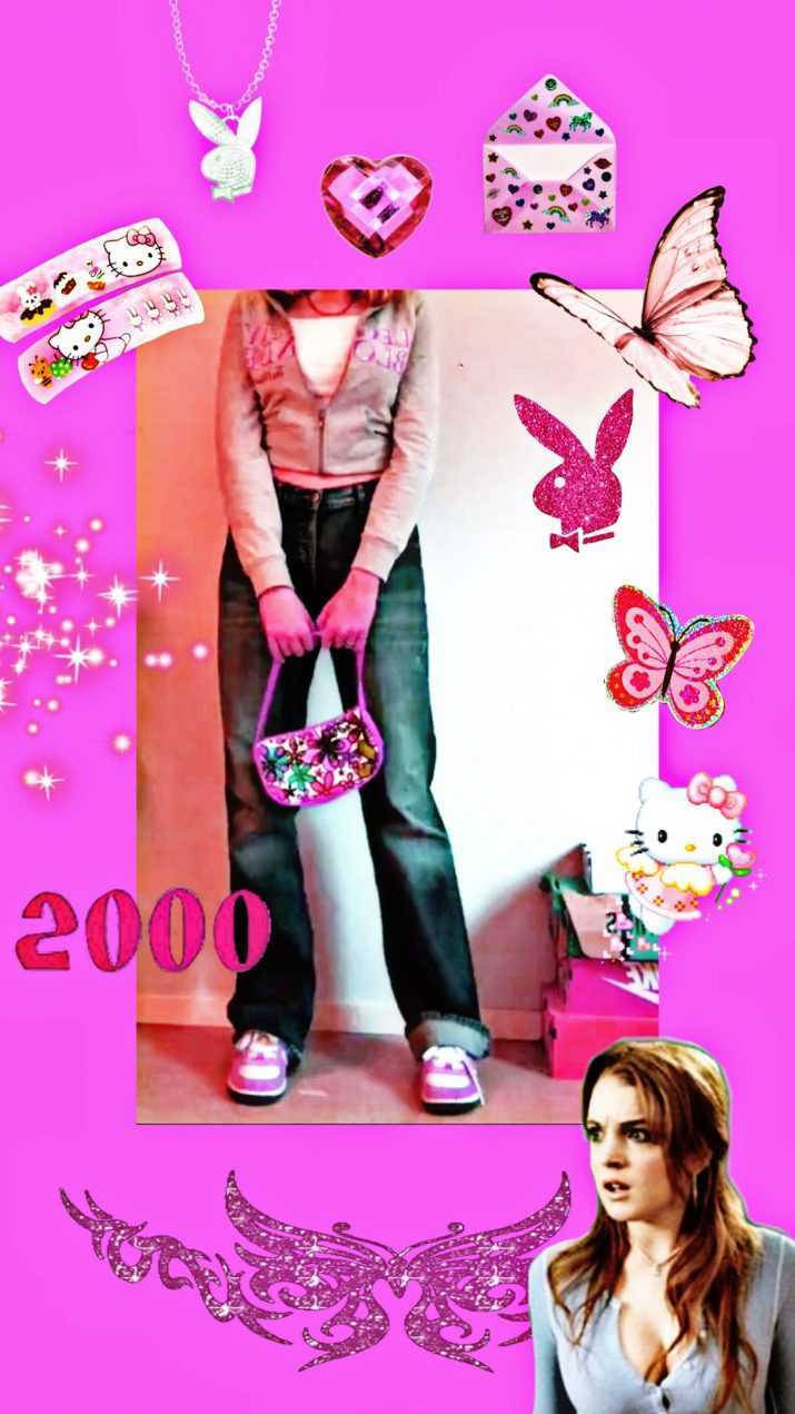 Indie Kit Aesthetic Lindsay Lohan Pienk Muurpapier