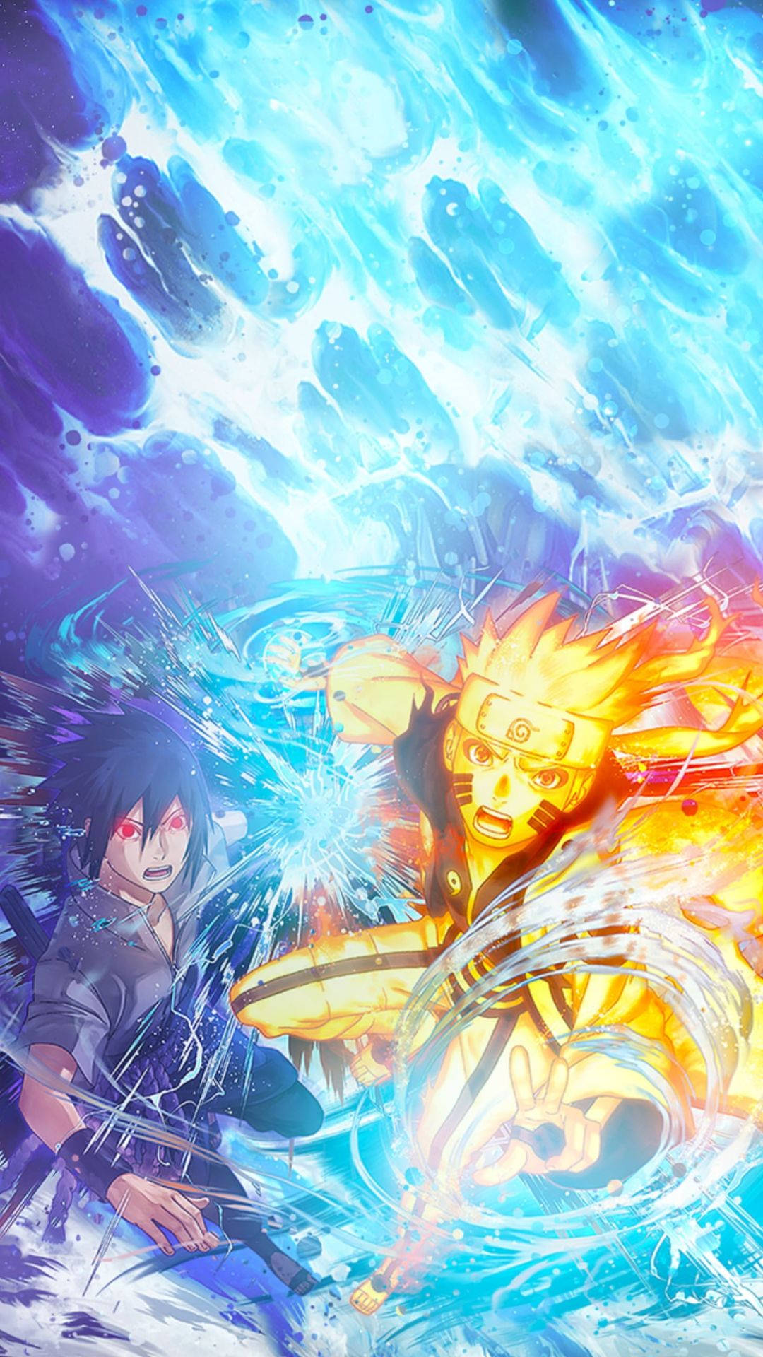 Indrukwekkende Sasuke Naruto iPhone Digitale Kuns Muurpapier