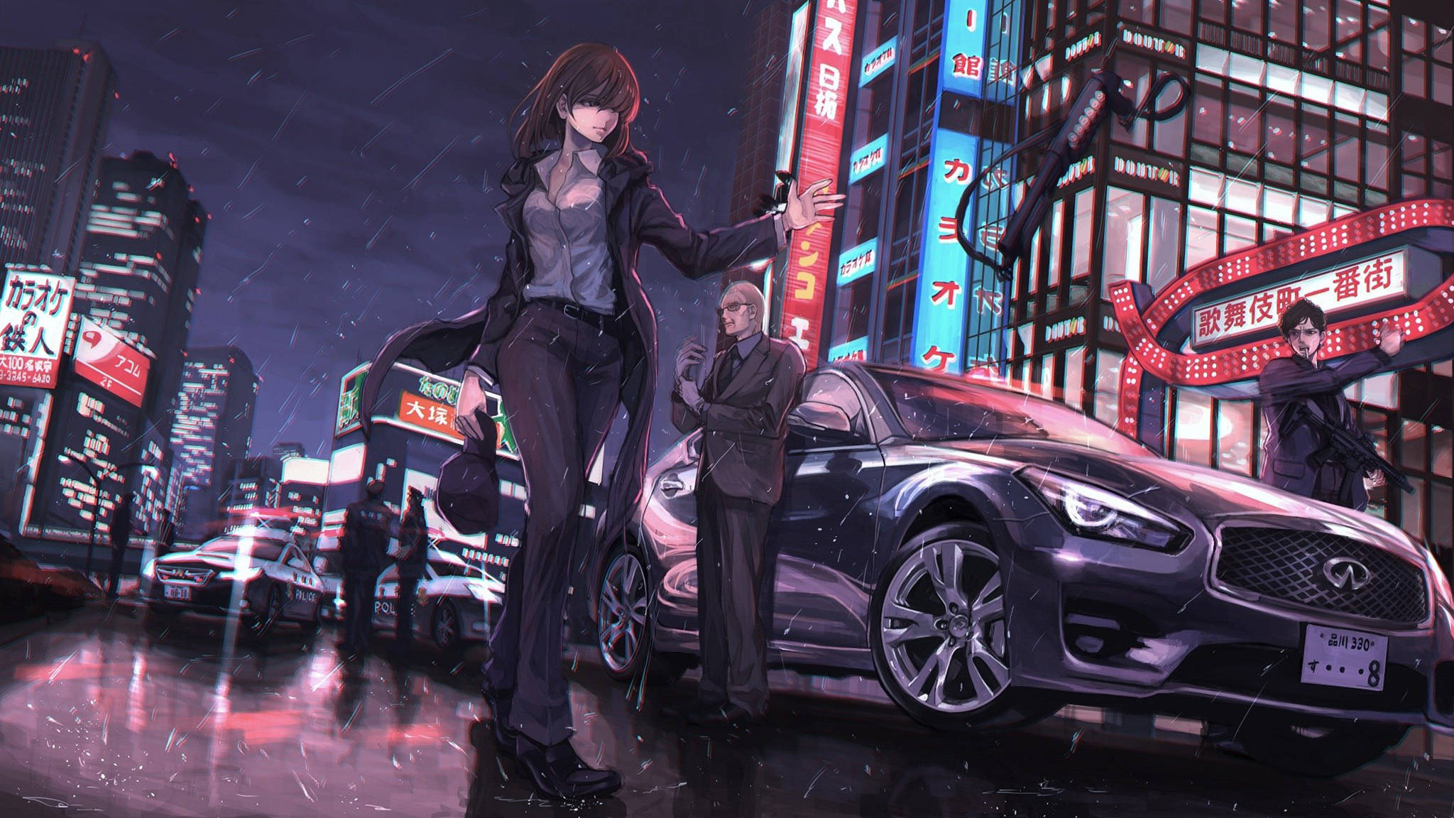 Infiniti Q50 Animate Artistry Motor van Hoë Gehalte Muurpapier