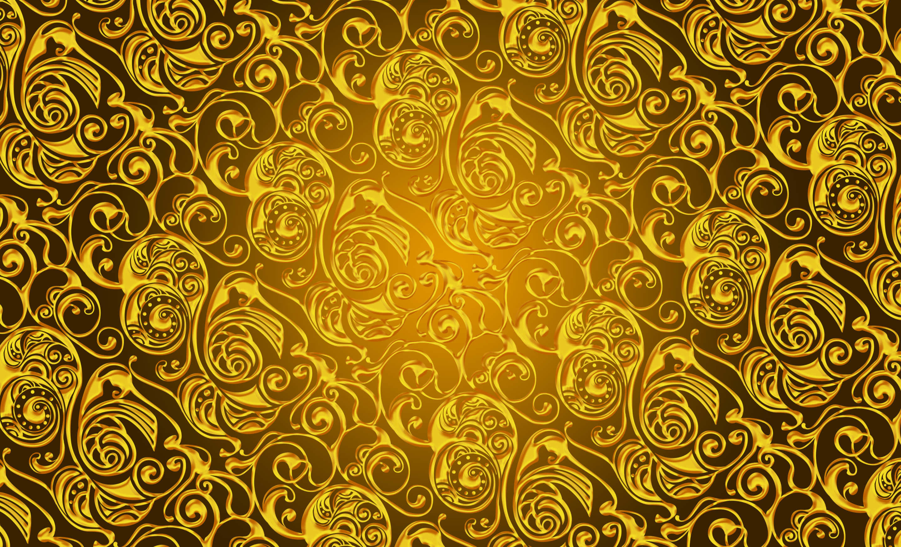 Ingewikkelde Paisley Patroon Goud Agtergrond Muurpapier