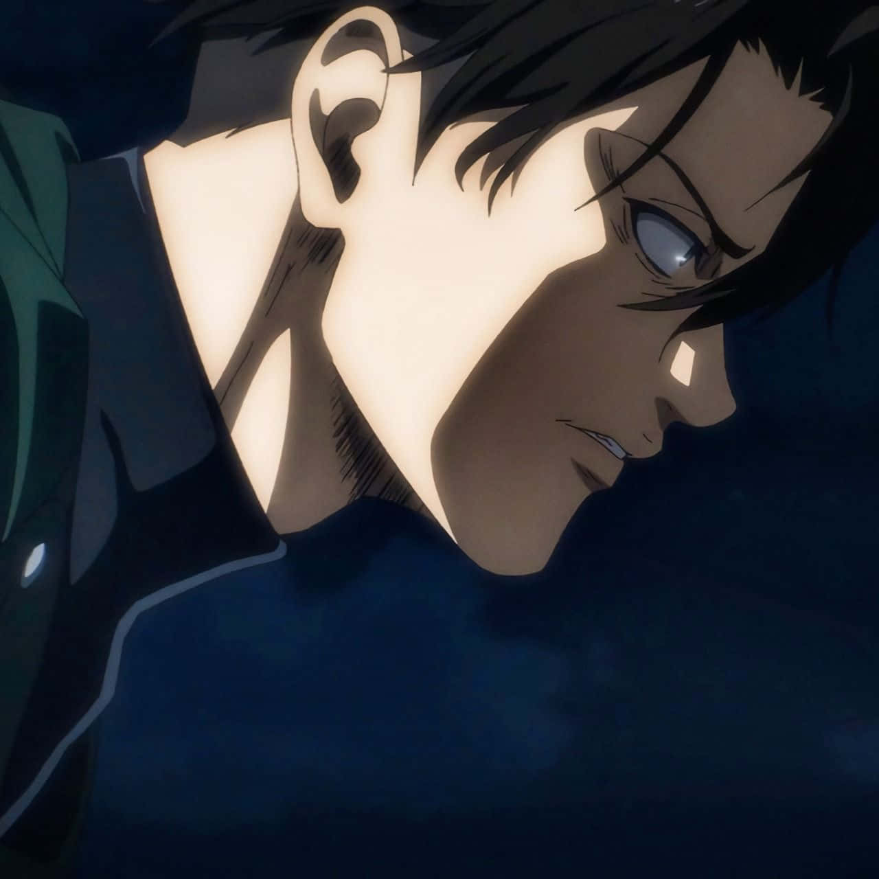 Intense Blik van Levi Ackerman Muurpapier