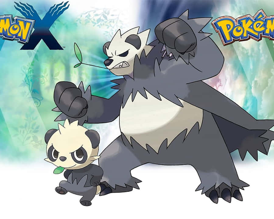 Intense gevegstyd met Pancham en Pangoro, Pokémon X en Y Muurpapier