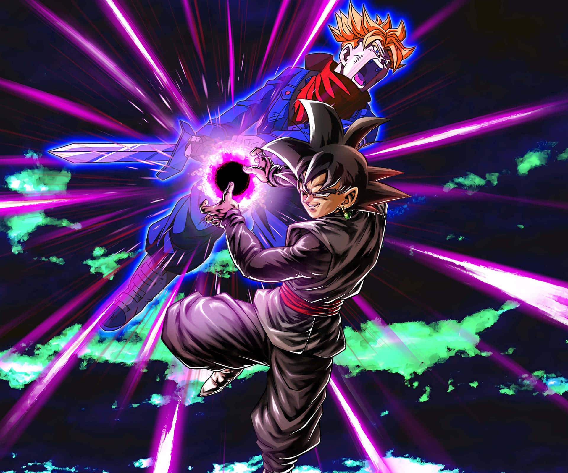 Intense Goku Black in Aksie Muurpapier