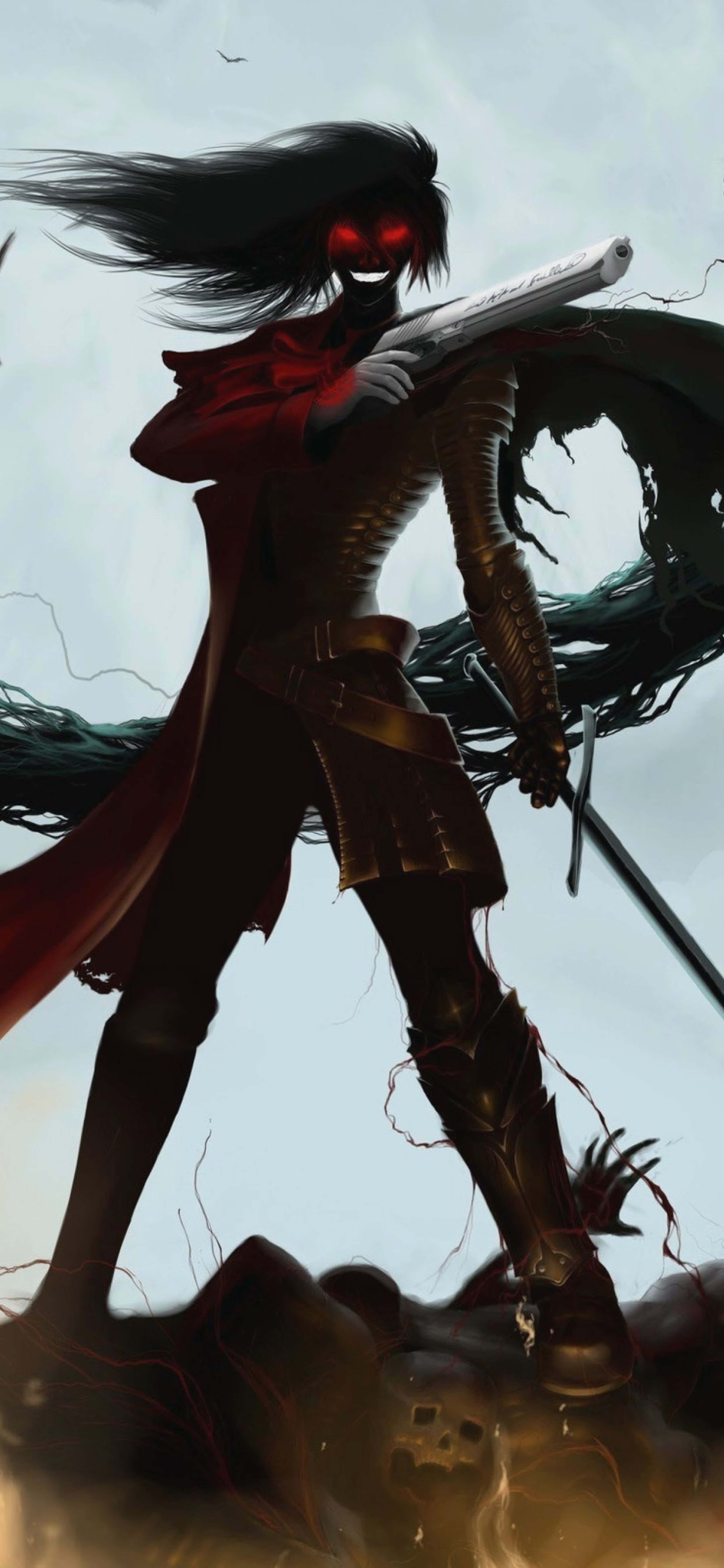 Intense Konfrontasie in Hellsing Ultimate 4K Muurpapier