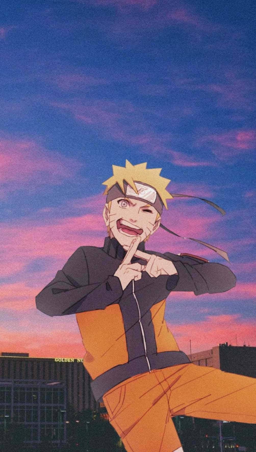 Intense Naruto Uzumaki in Aksie Muurpapier