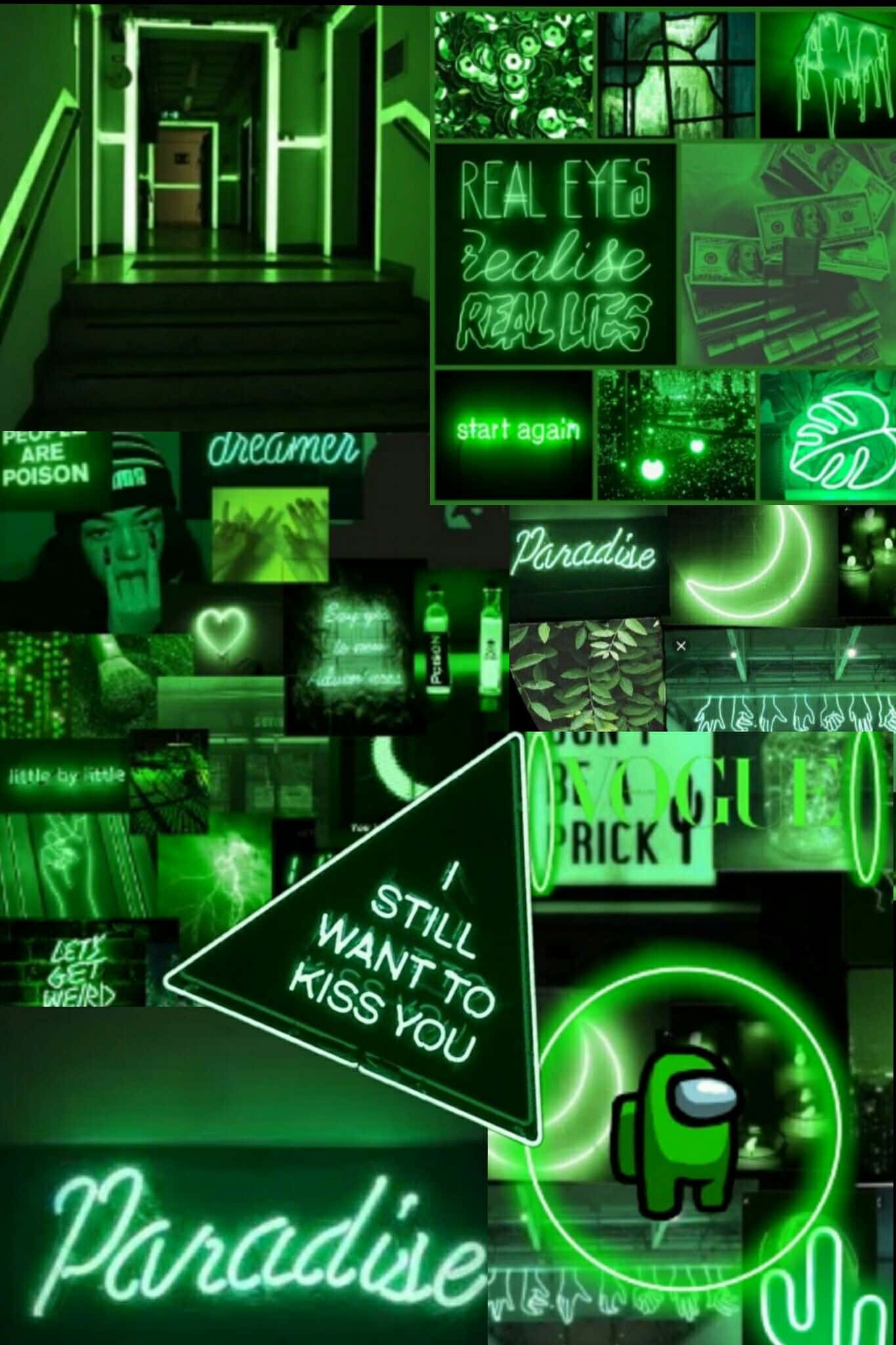 Intense Neon Groen Agtergrond Muurpapier