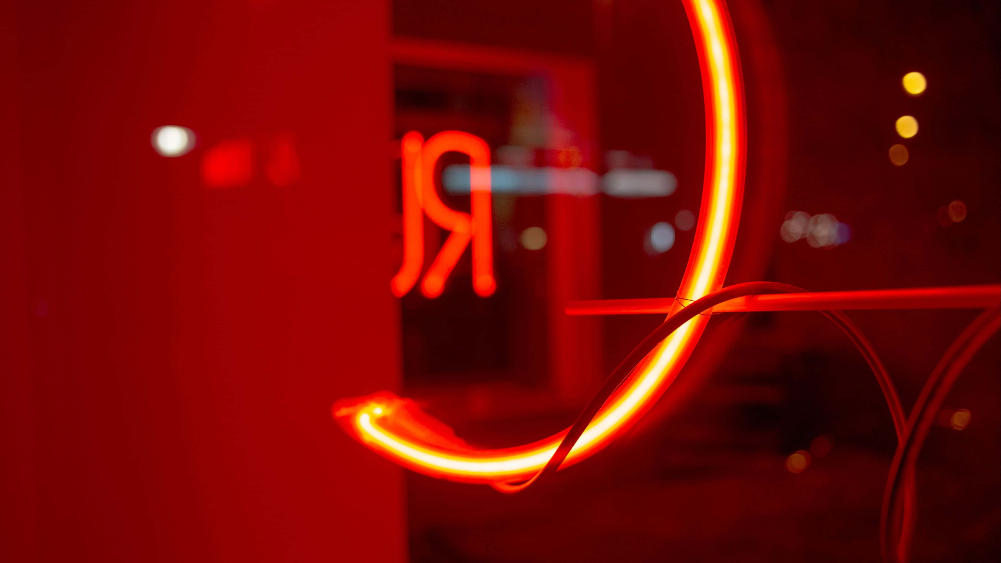"Intense Neon Rooi Agtergrond" Muurpapier