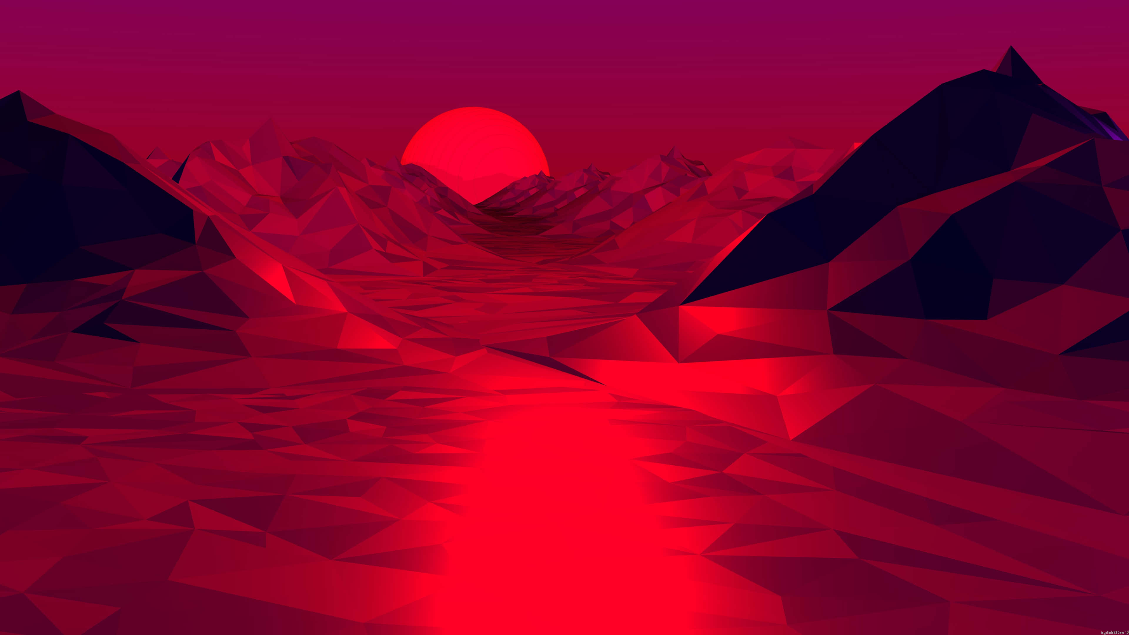 Intense Neon Rooi Agtergrond Muurpapier