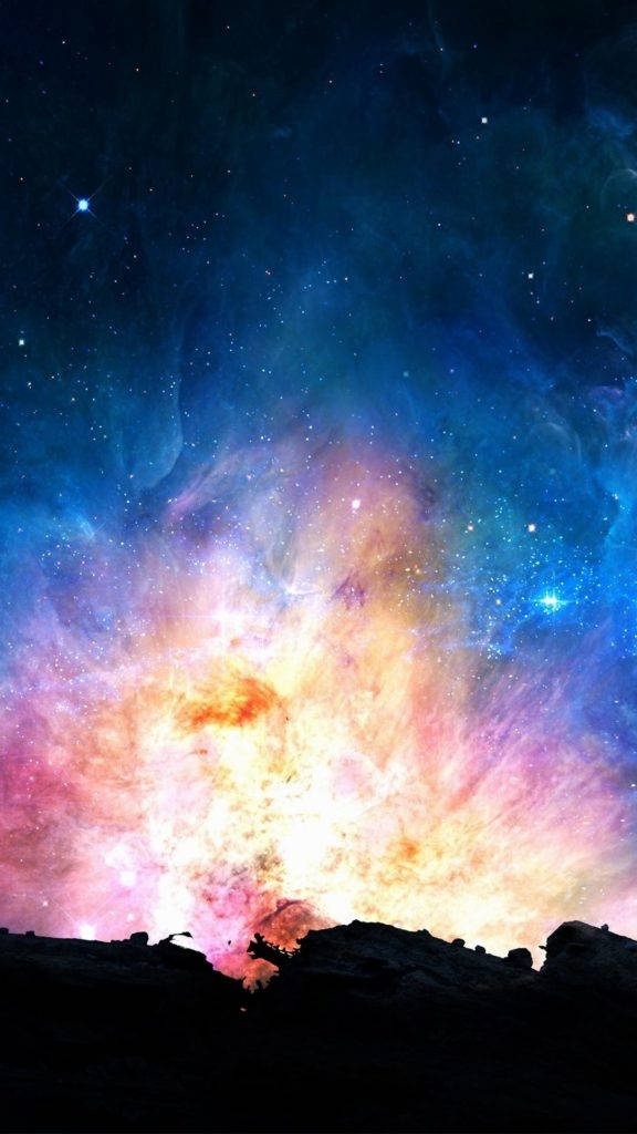 Interstellaire Galaxyfoonagtergrond Muurpapier