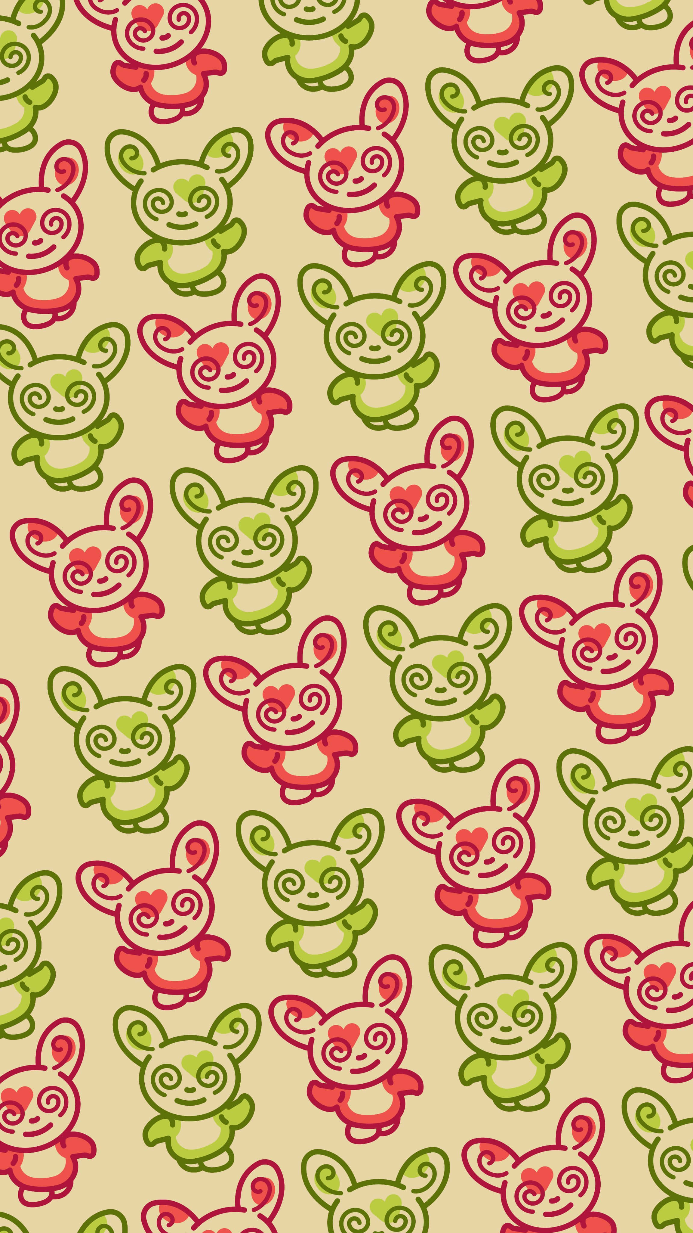 Intrikerende ontwerpe van gewone en blink Spinda Pokemon Muurpapier