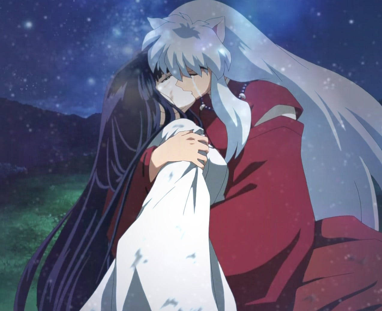 Inuyasha en Kikyo Anime Paar Soen Muurpapier