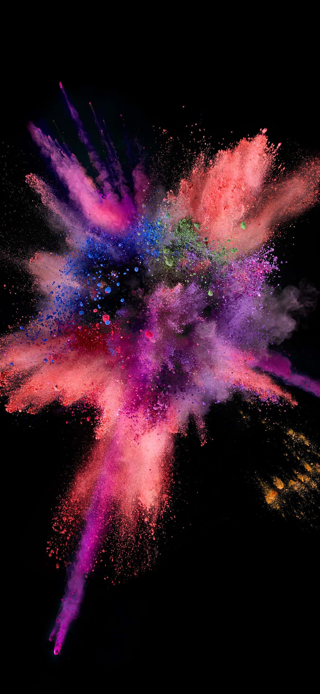 iOS 1 Pienkerige Verf ontploffing Muurpapier