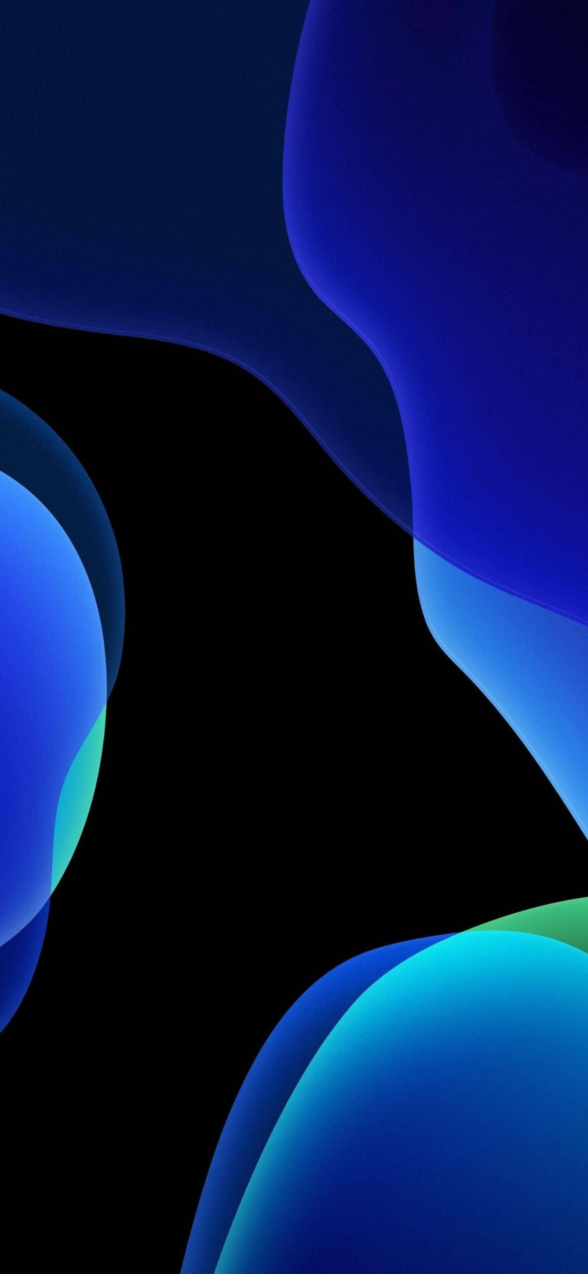 iOS 13 Estetiese Blou Groen Agtergrond Muurpapier
