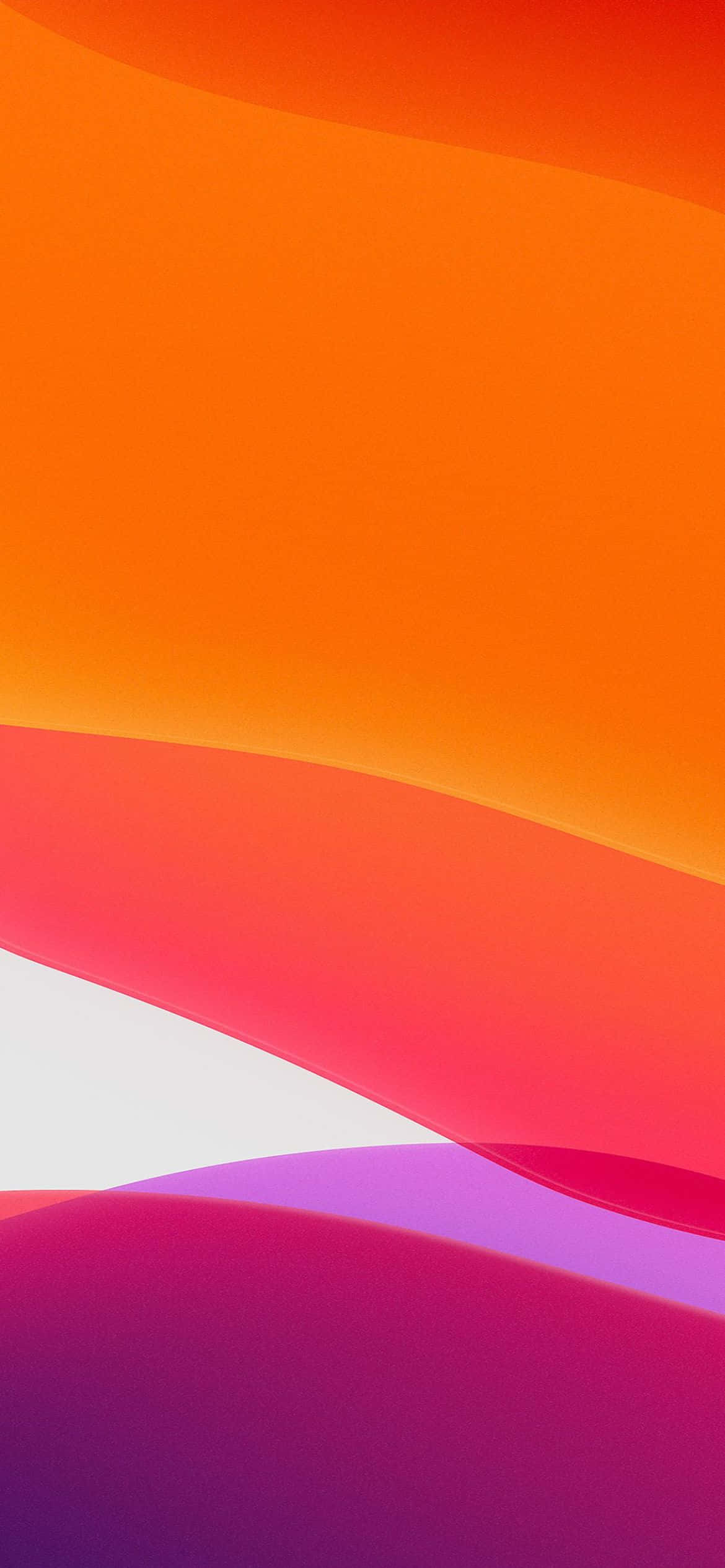 iOS 13 Pienk en Oranje Agtergrond Muurpapier