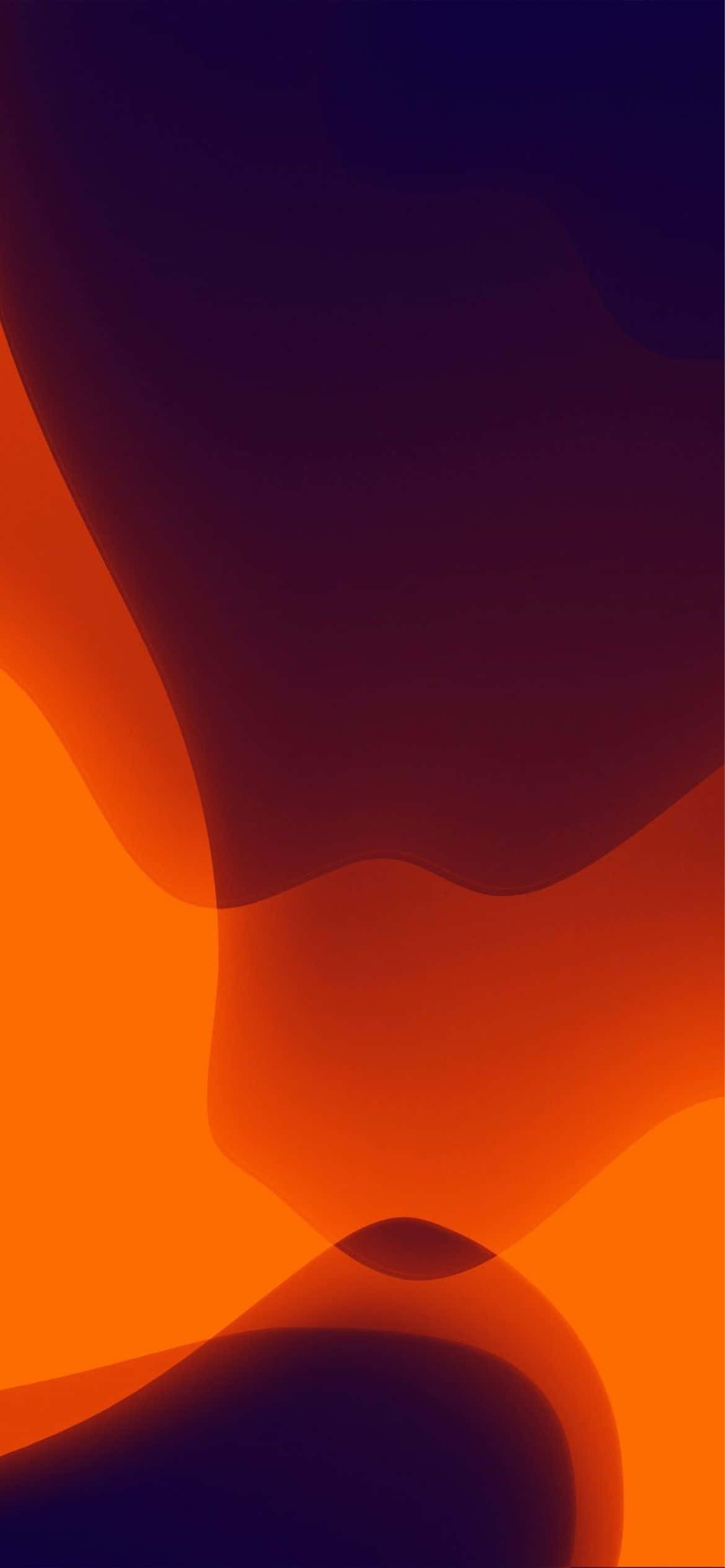 iOS 13 Vurige Oranje Agtergrond Muurpapier