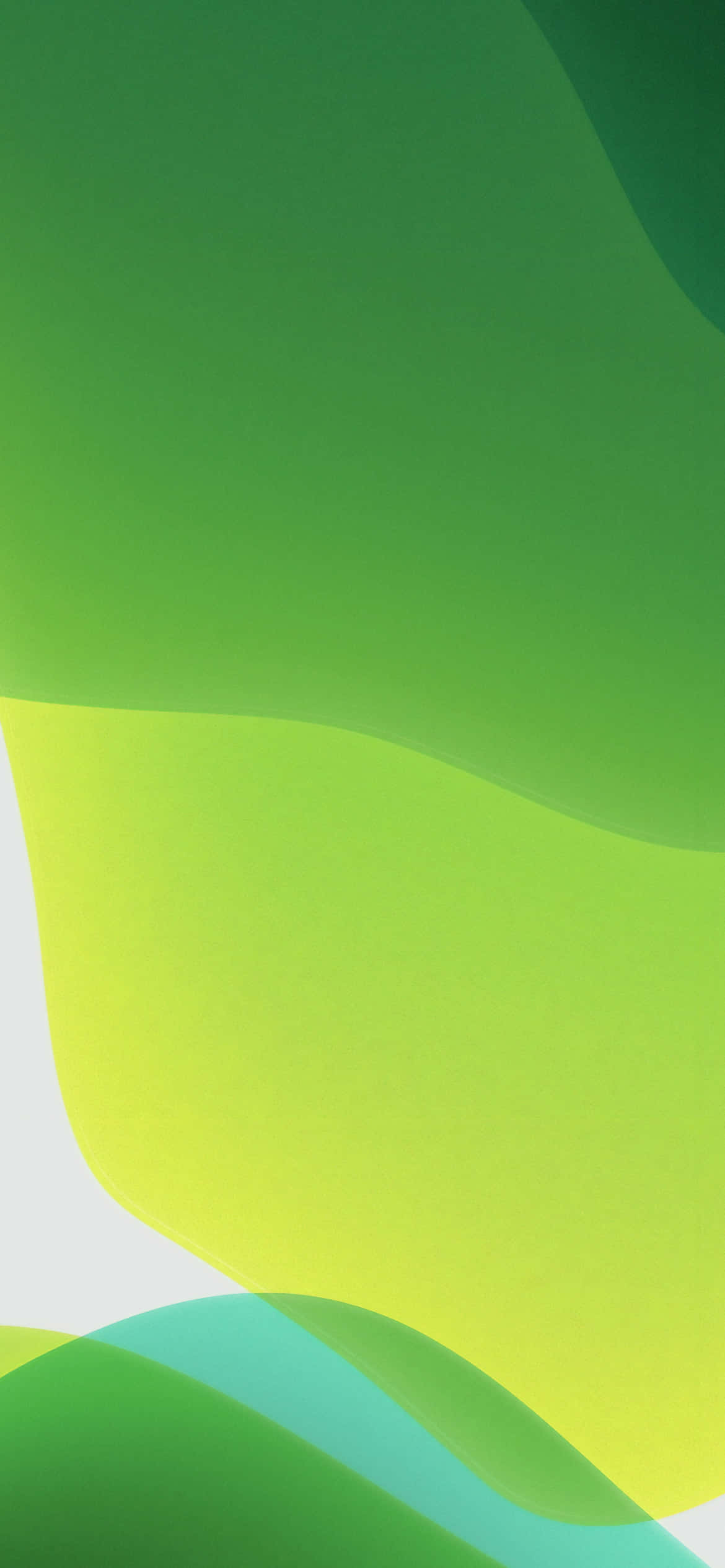 iOS 13 Wit Met Geel En Groen Agtergrond Muurpapier